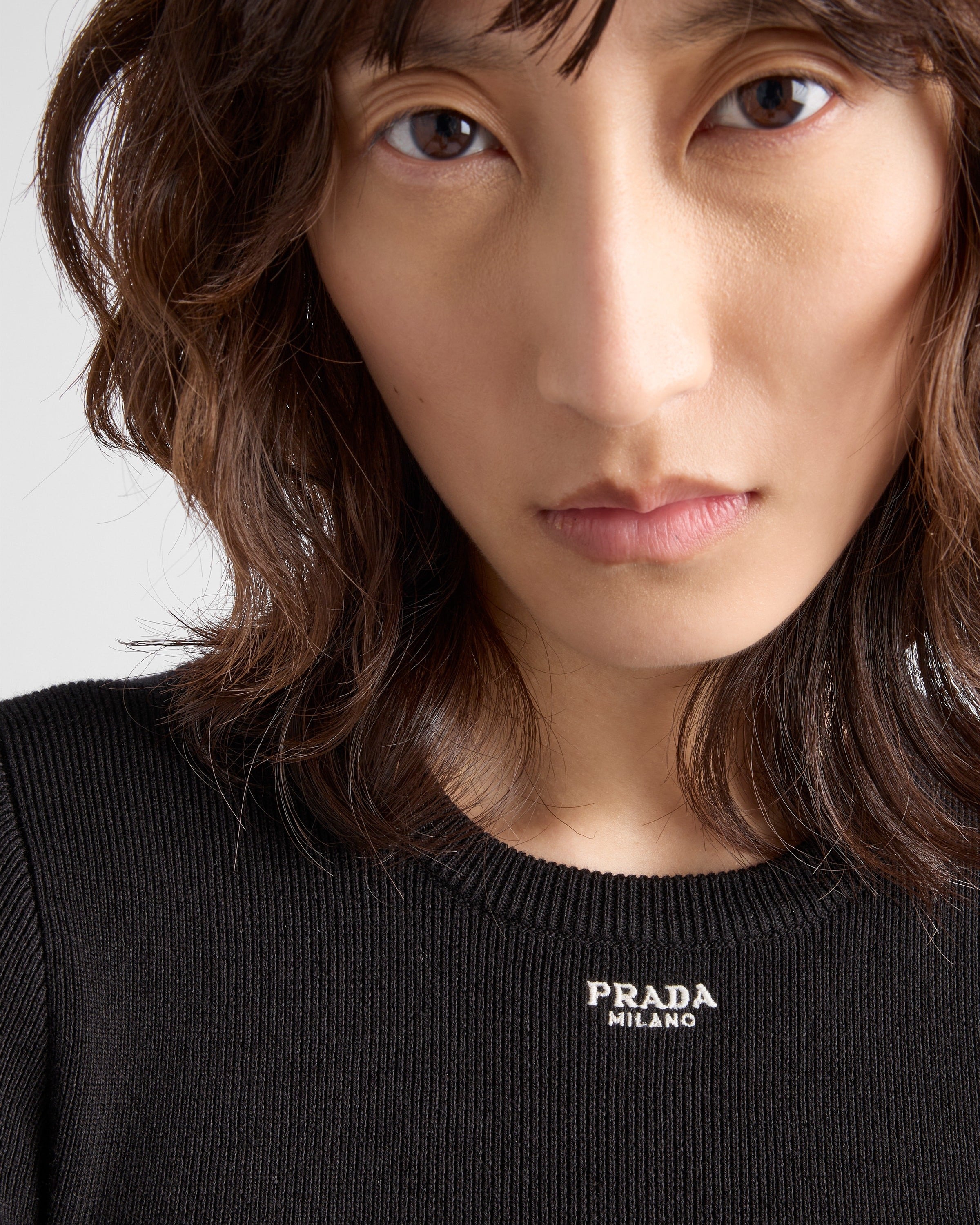 Cotton crew-neck sweater Black