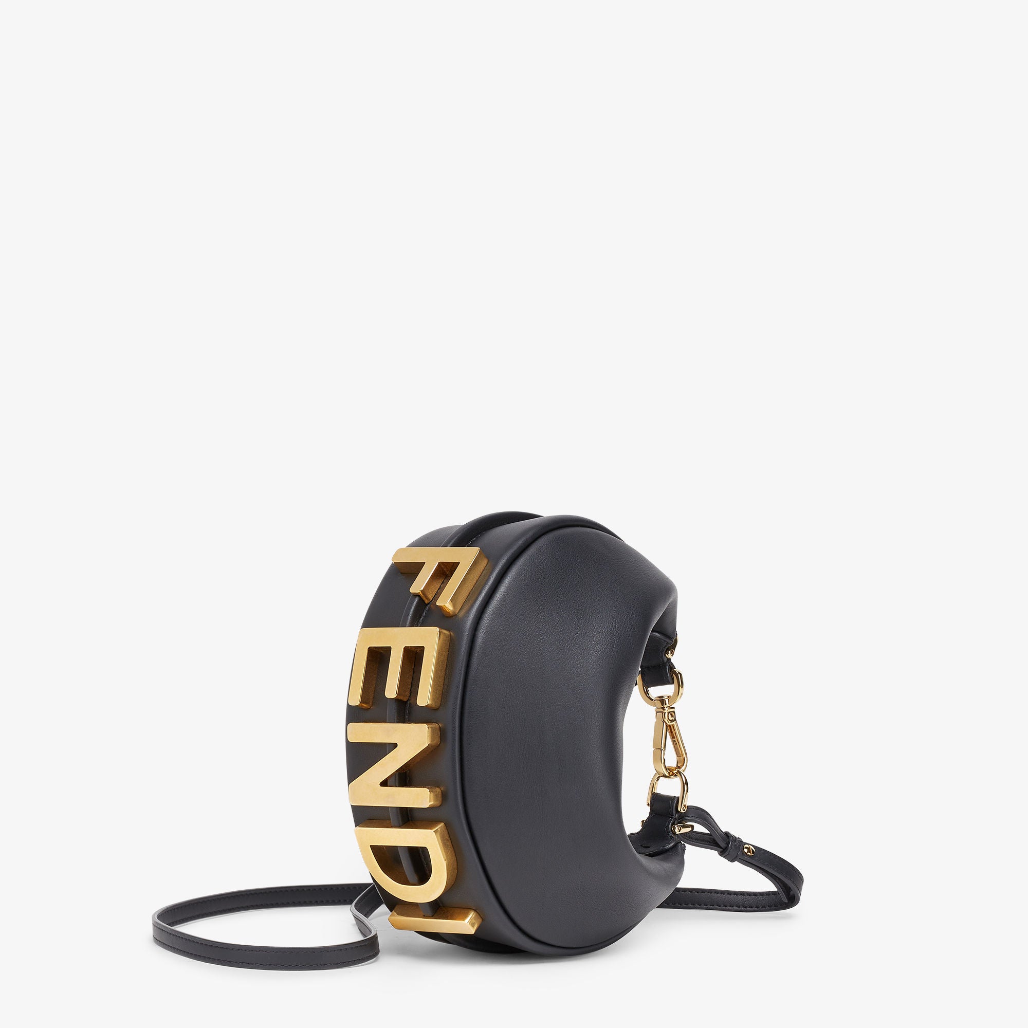Fendigraphy Mini Black leather mini-bag