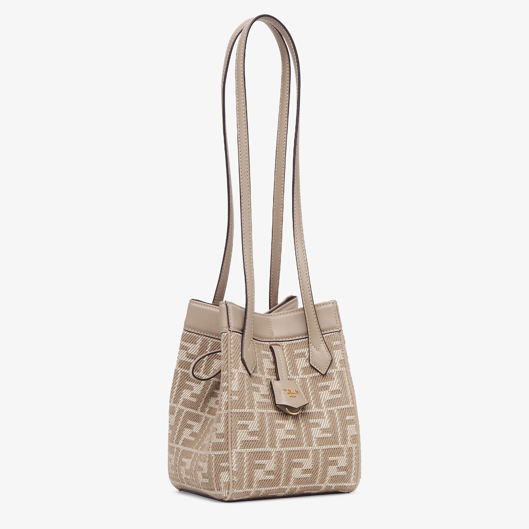 Fendi Origami Mini Dove gray denim-effect FF jacquard transformable mini-bag