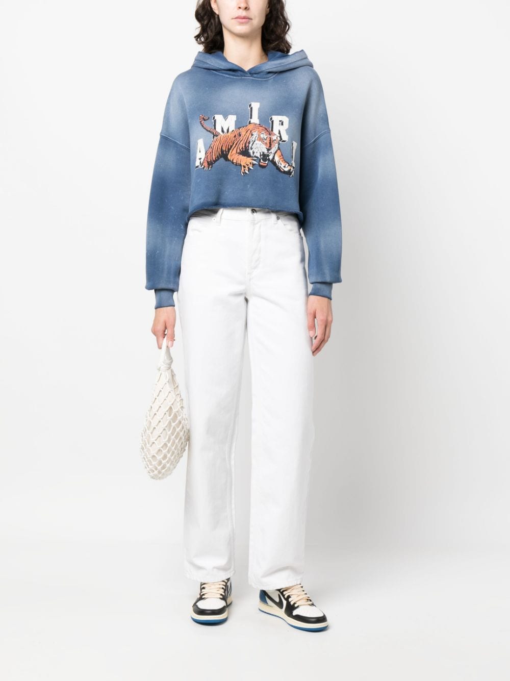 Logo-print cropped hoodie
