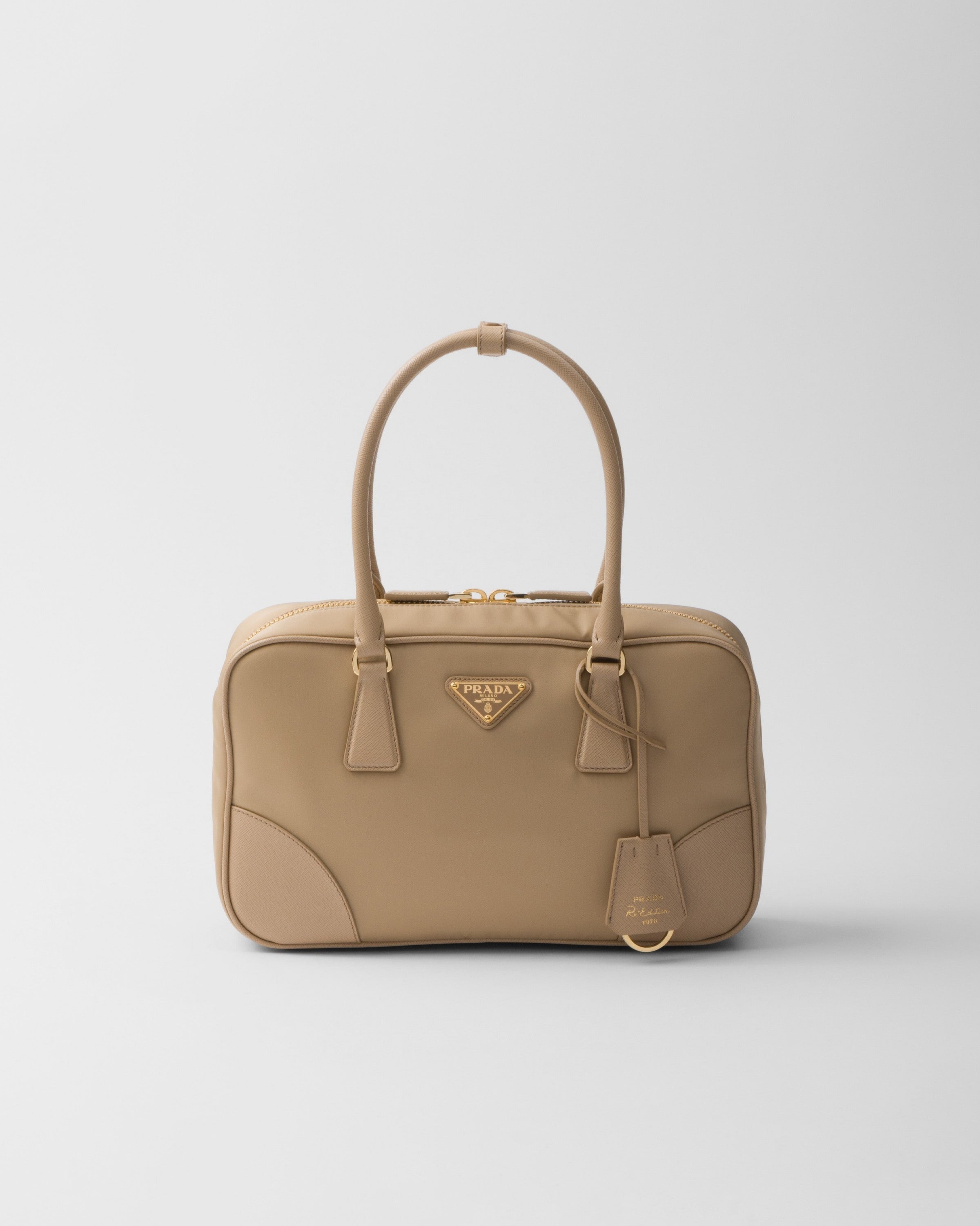 Prada Re-Edition 1978 medium Re-Nylon and Saffiano leather two-handle bag Camel Brown