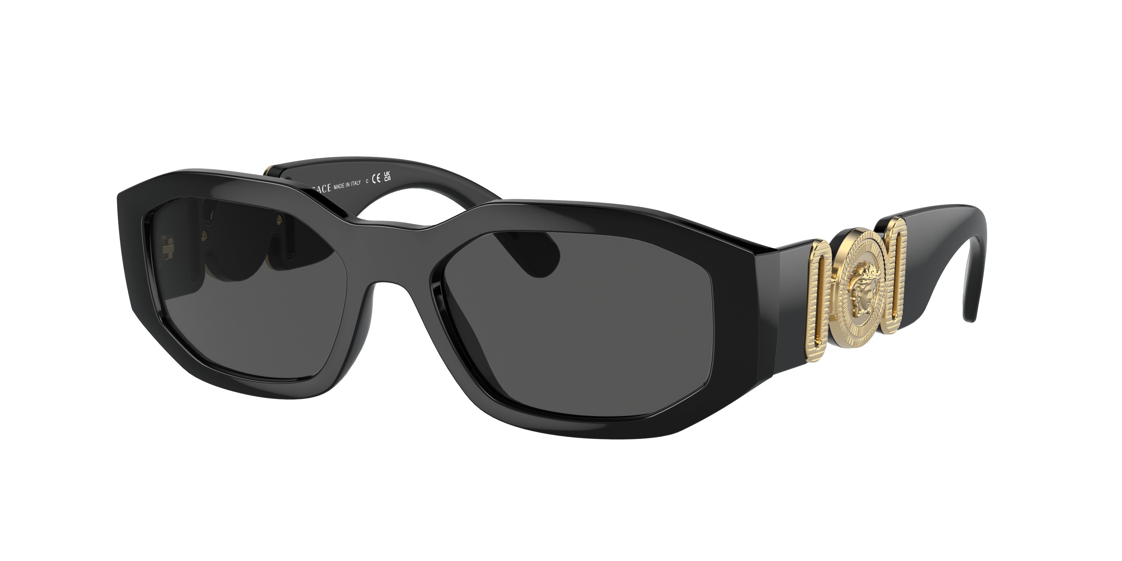 VERSACE VE4361 Biggie Black - Men Luxury Sunglasses, Dark Grey Lens