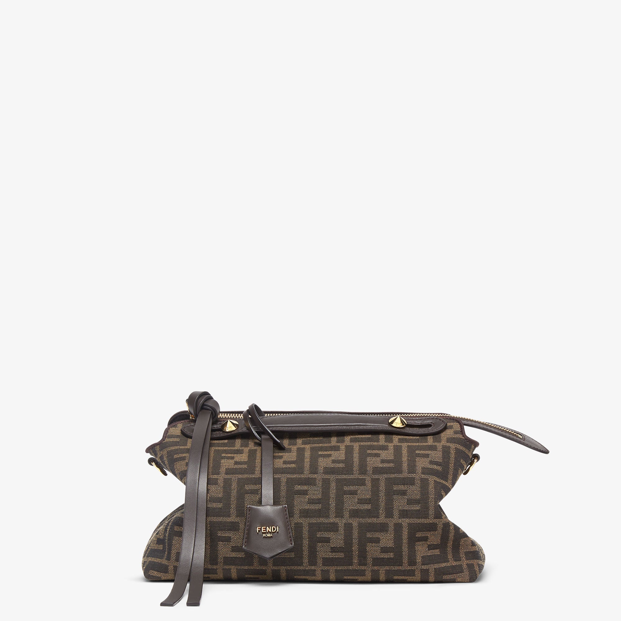 By The Way Soft Medium Brown FF jacquard fabric bag