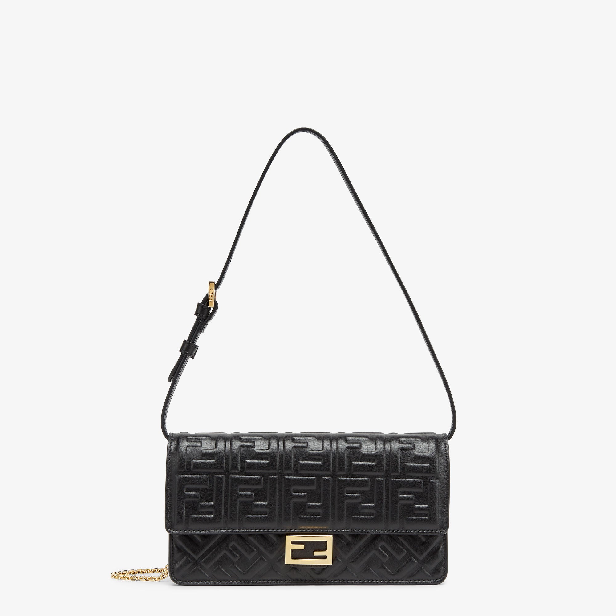 Wallet On Chain Baguette Black nappa leather wallet