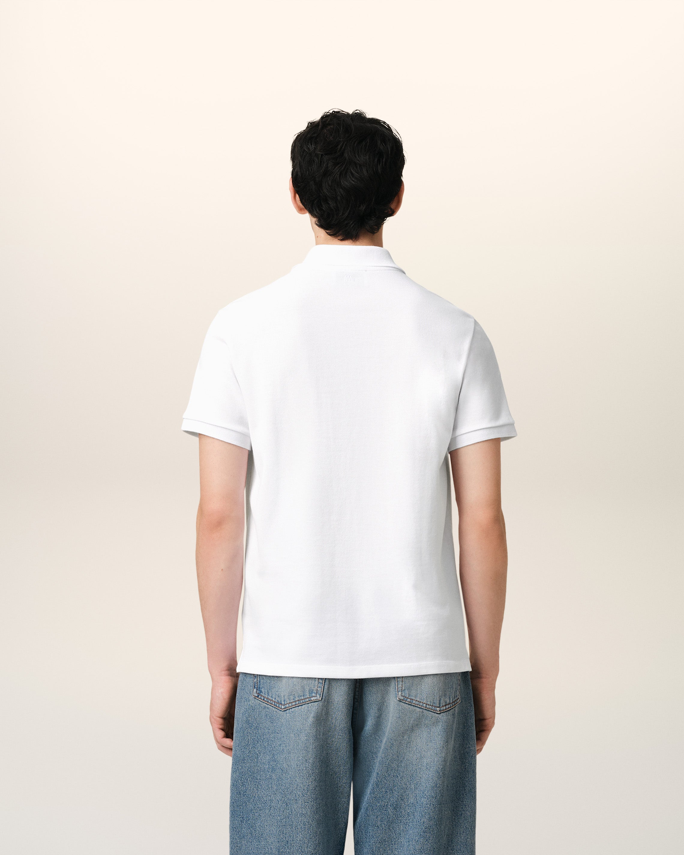 WHITE COTTON AMI DE COEUR POLO SHIRT WHITE