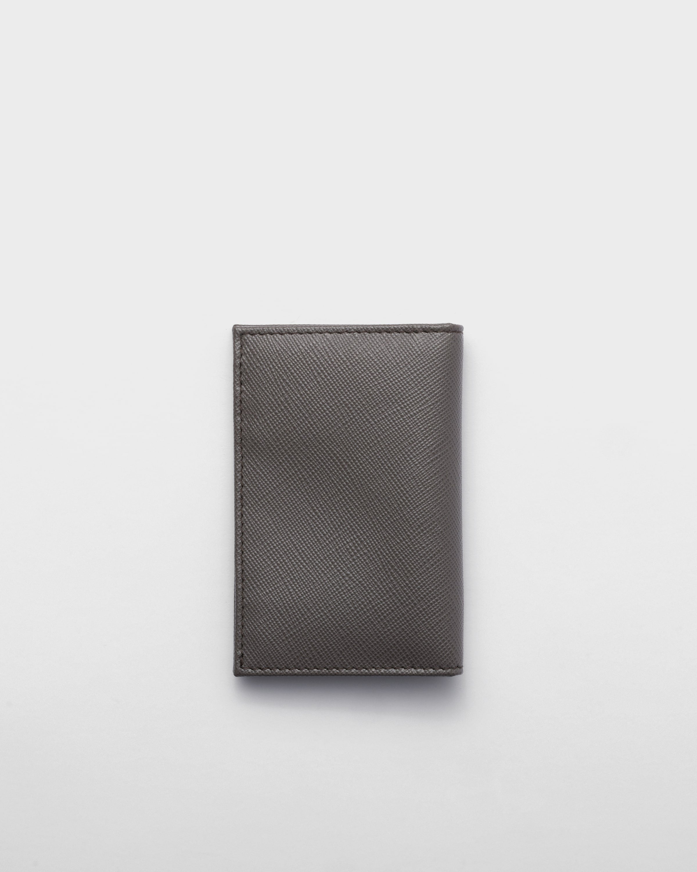 Saffiano Leather Card Holder Smoky Gray