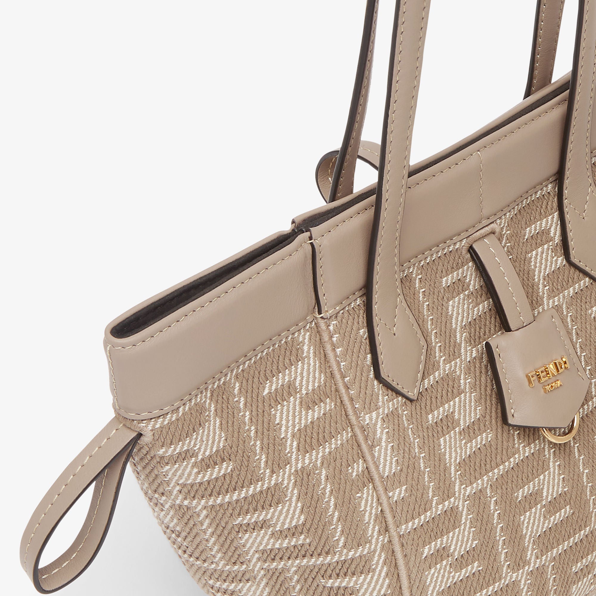 Fendi Origami Mini Dove gray denim-effect FF jacquard transformable mini-bag
