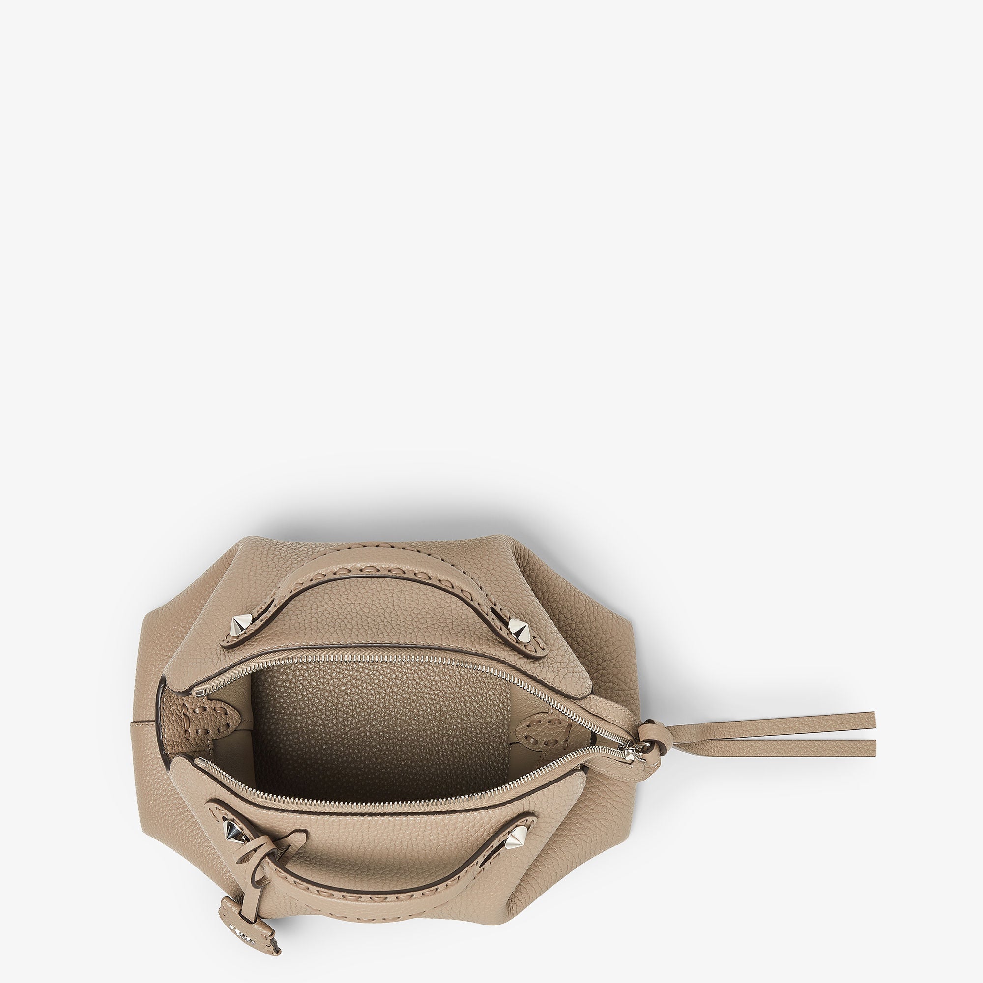 By The Way Selleria Medium Dove gray Selleria bag with 192 hand-sewn topstitches