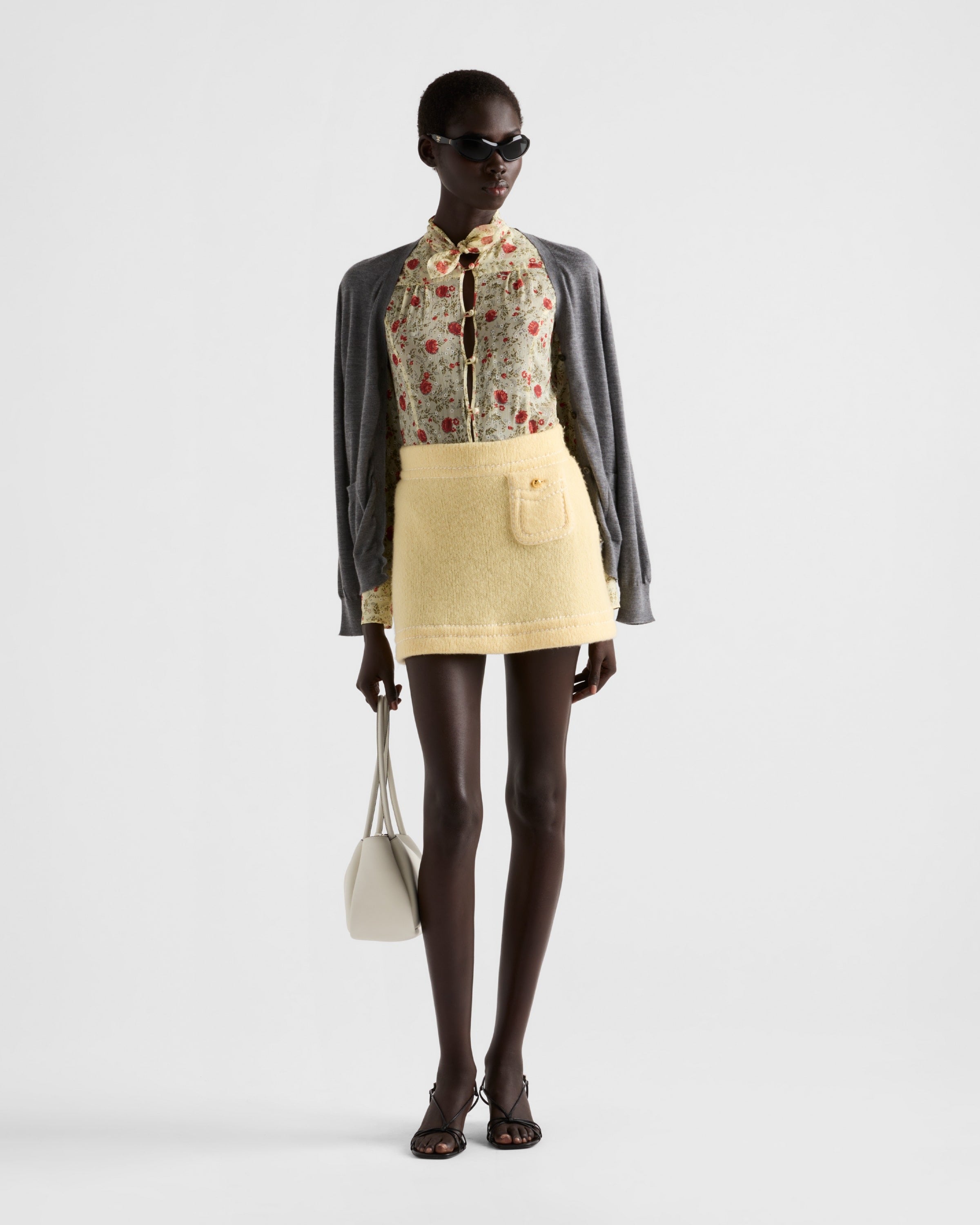 Cashmere miniskirt Cream