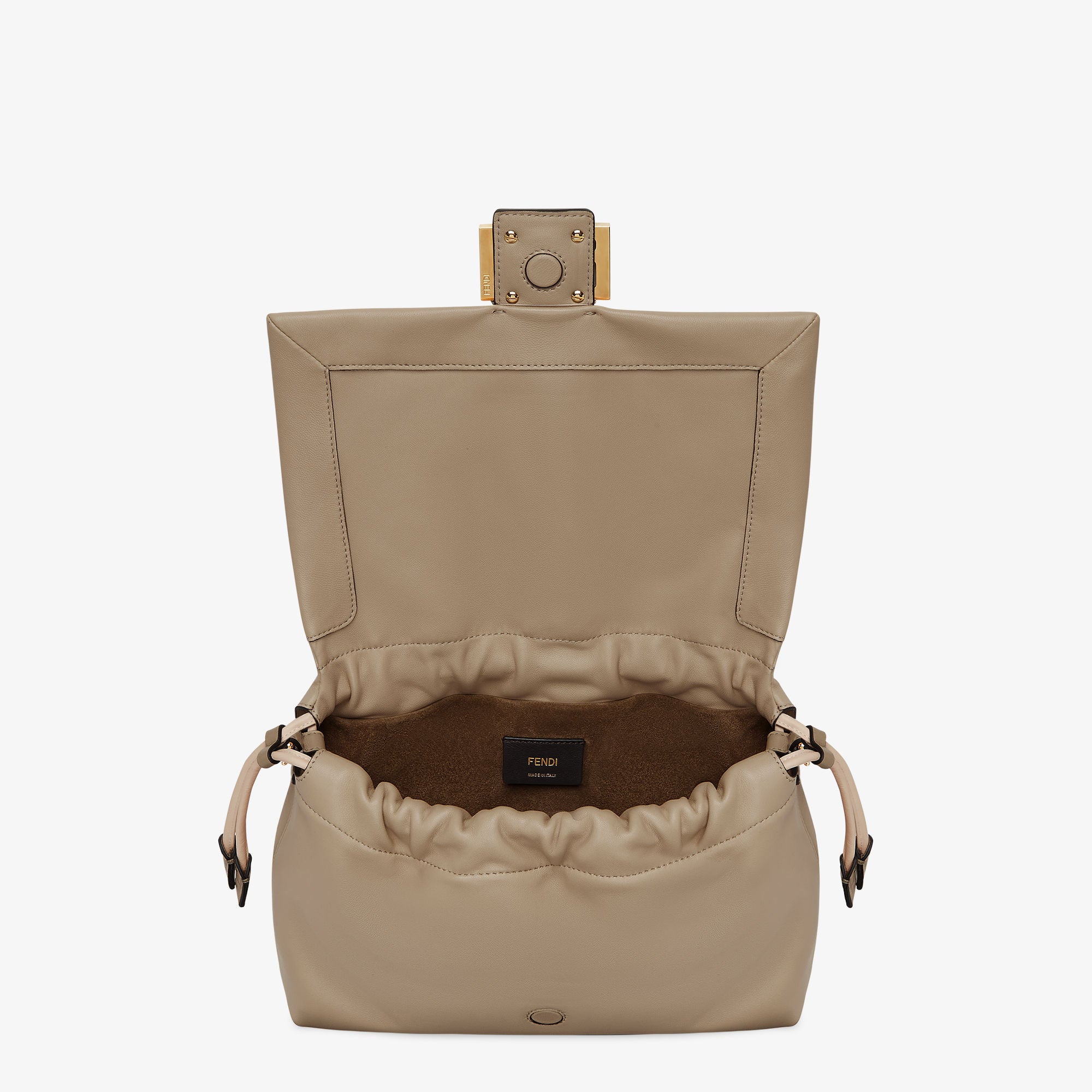 Mamma Baguette Medium Dove gray nappa leather bag