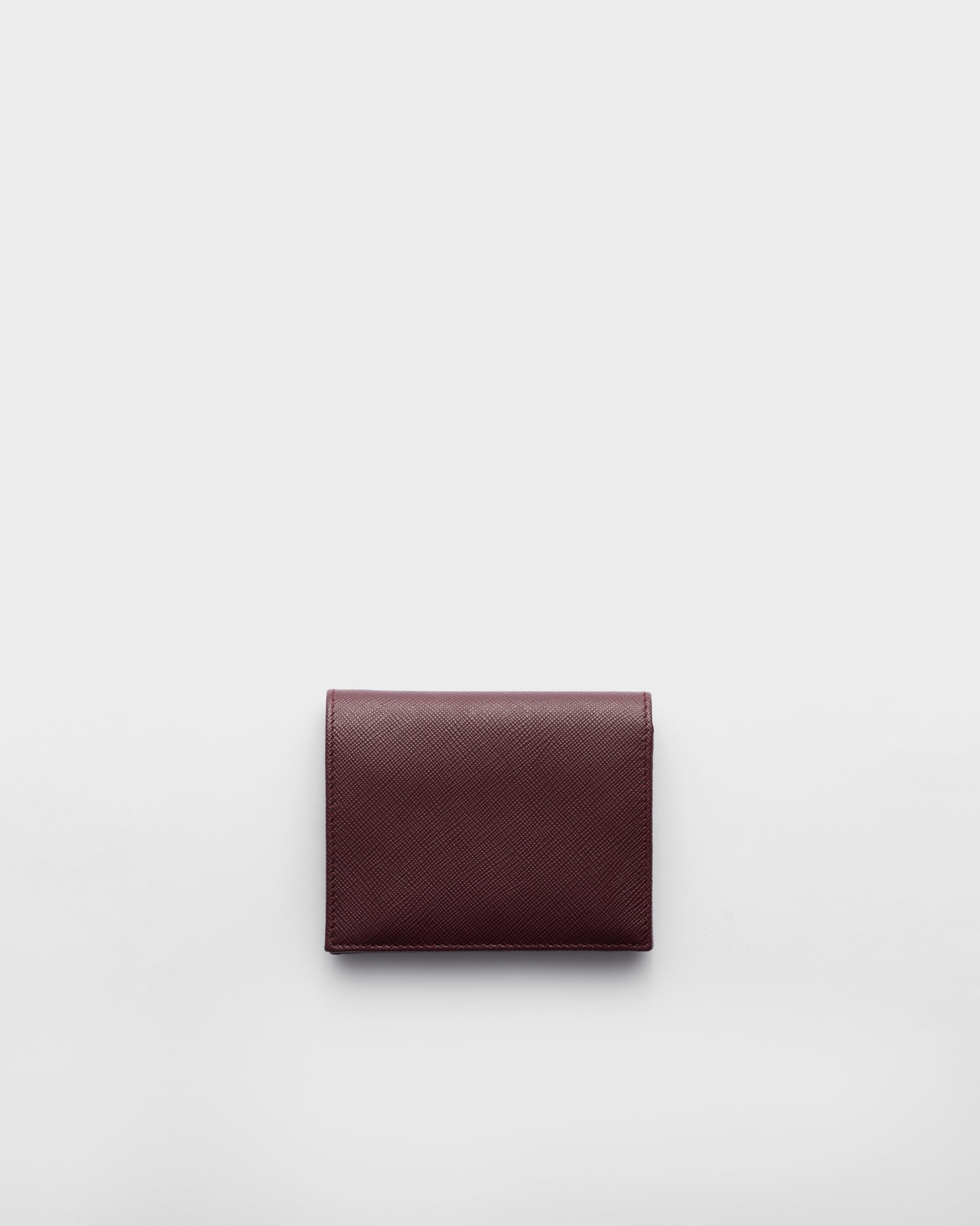 Small Saffiano Leather Wallet Burgundy