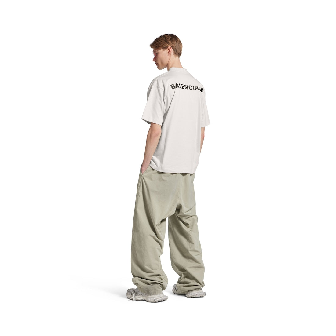 New Balenciaga Back T-shirt Medium Fit in Off White