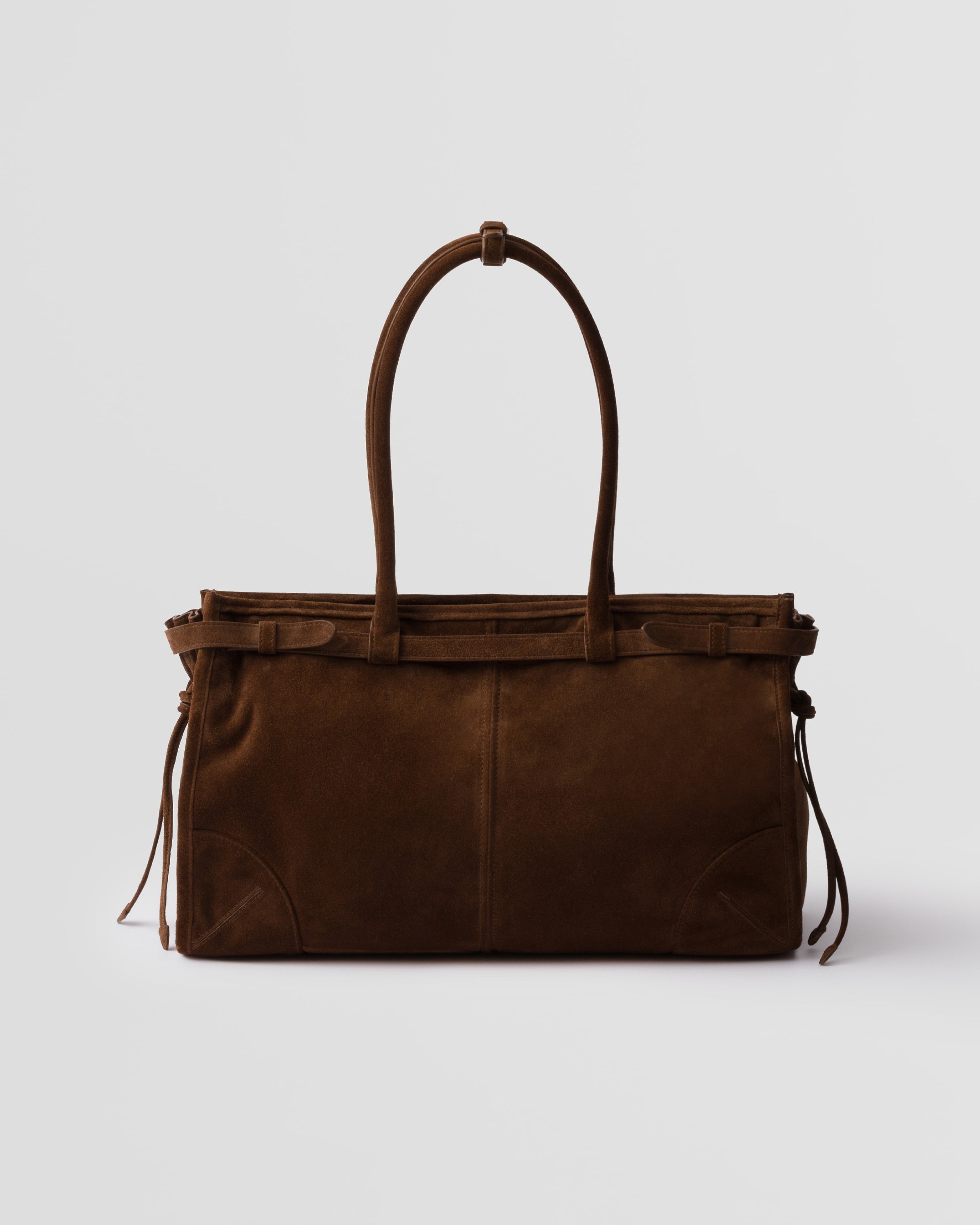 Prada Bonnie large suede handbag Cocoa Brown