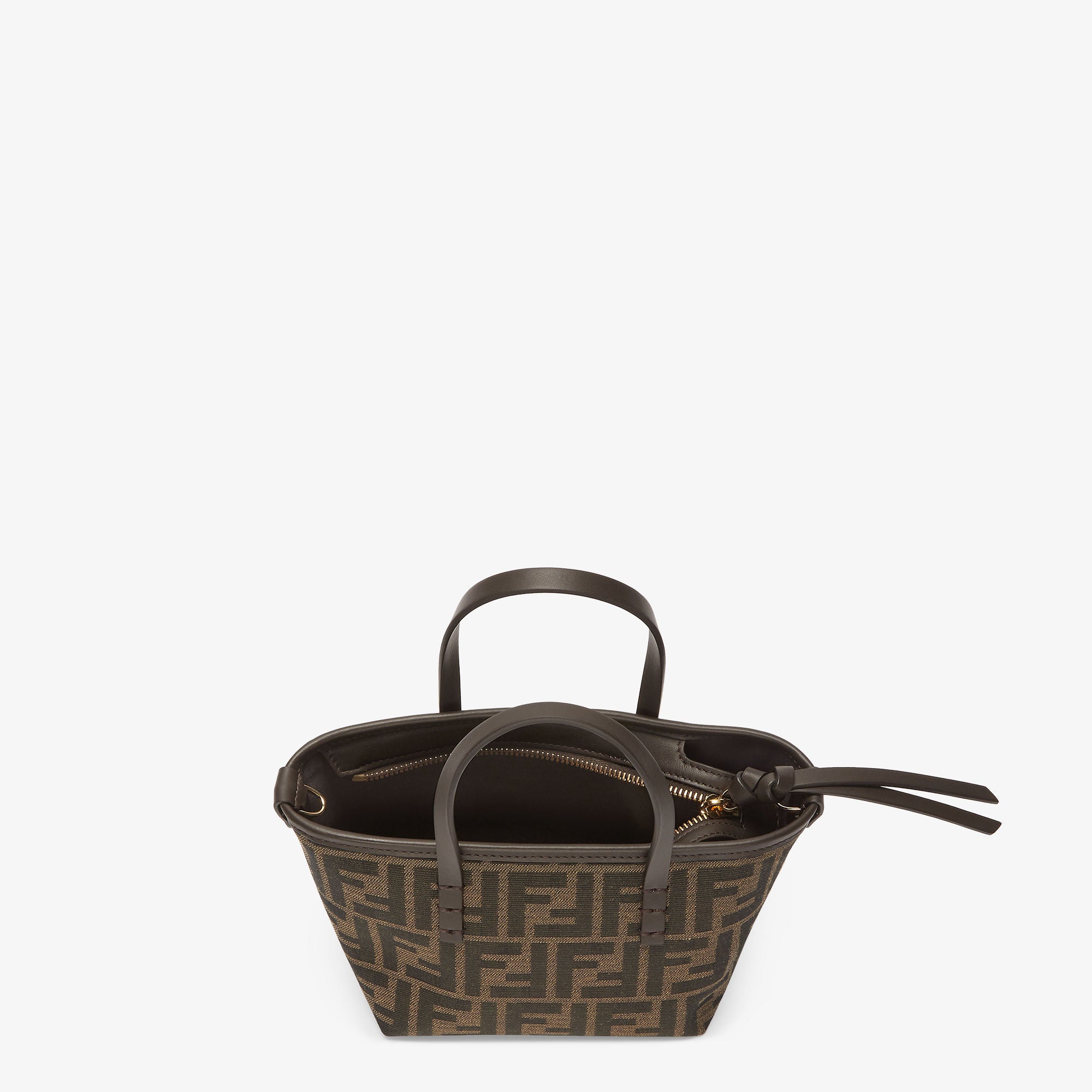 Mini Roll Brown FF jacquard mini bag