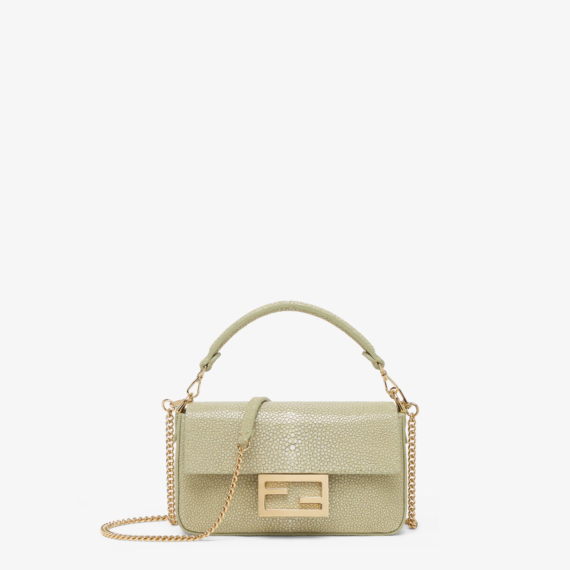 Baguette Mini Sage green stingray leather bag