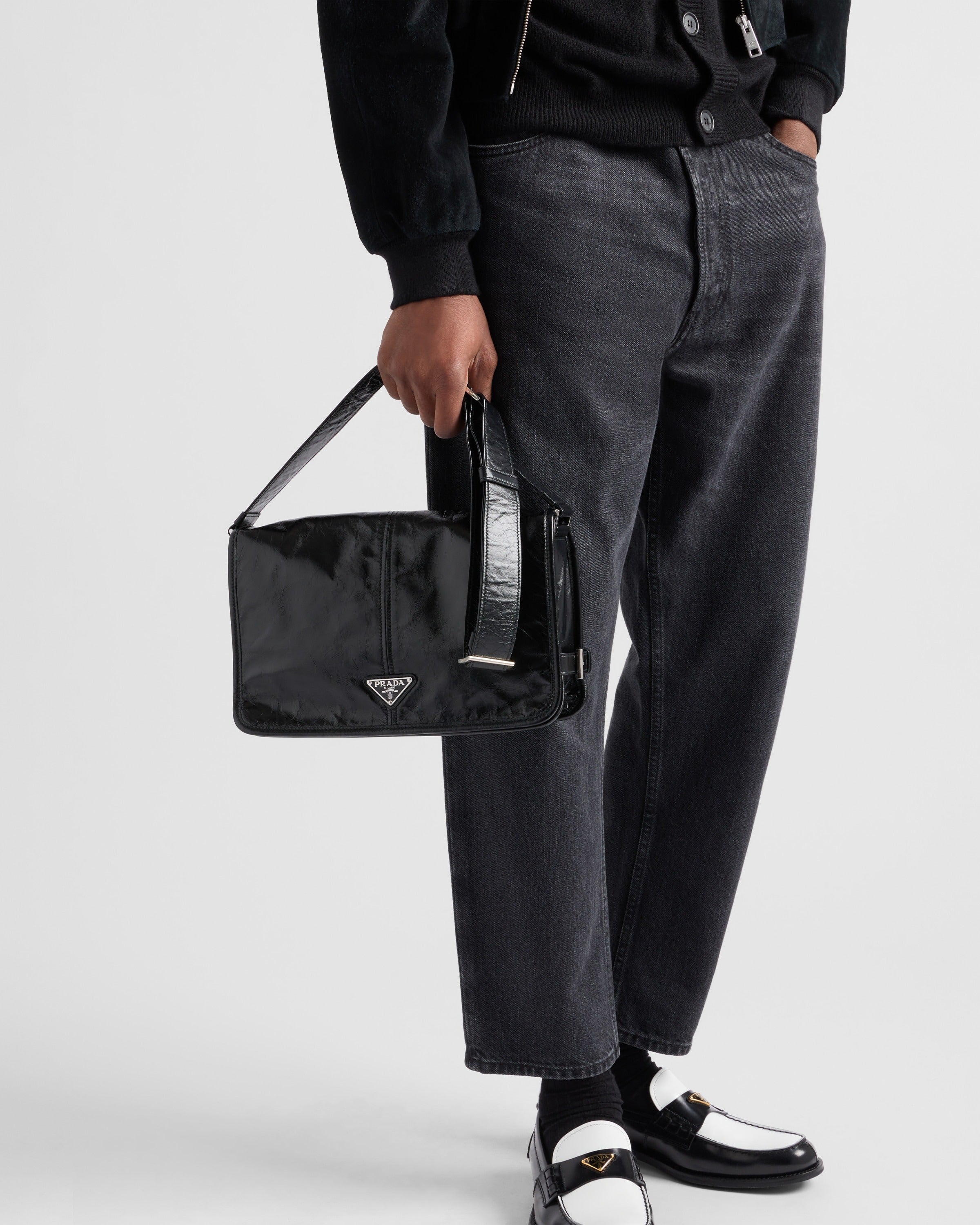 Leather shoulder bag Black
