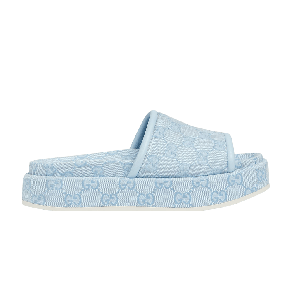 Gucci Wmns Platform Sandal 'Allover GG - Light Blue'