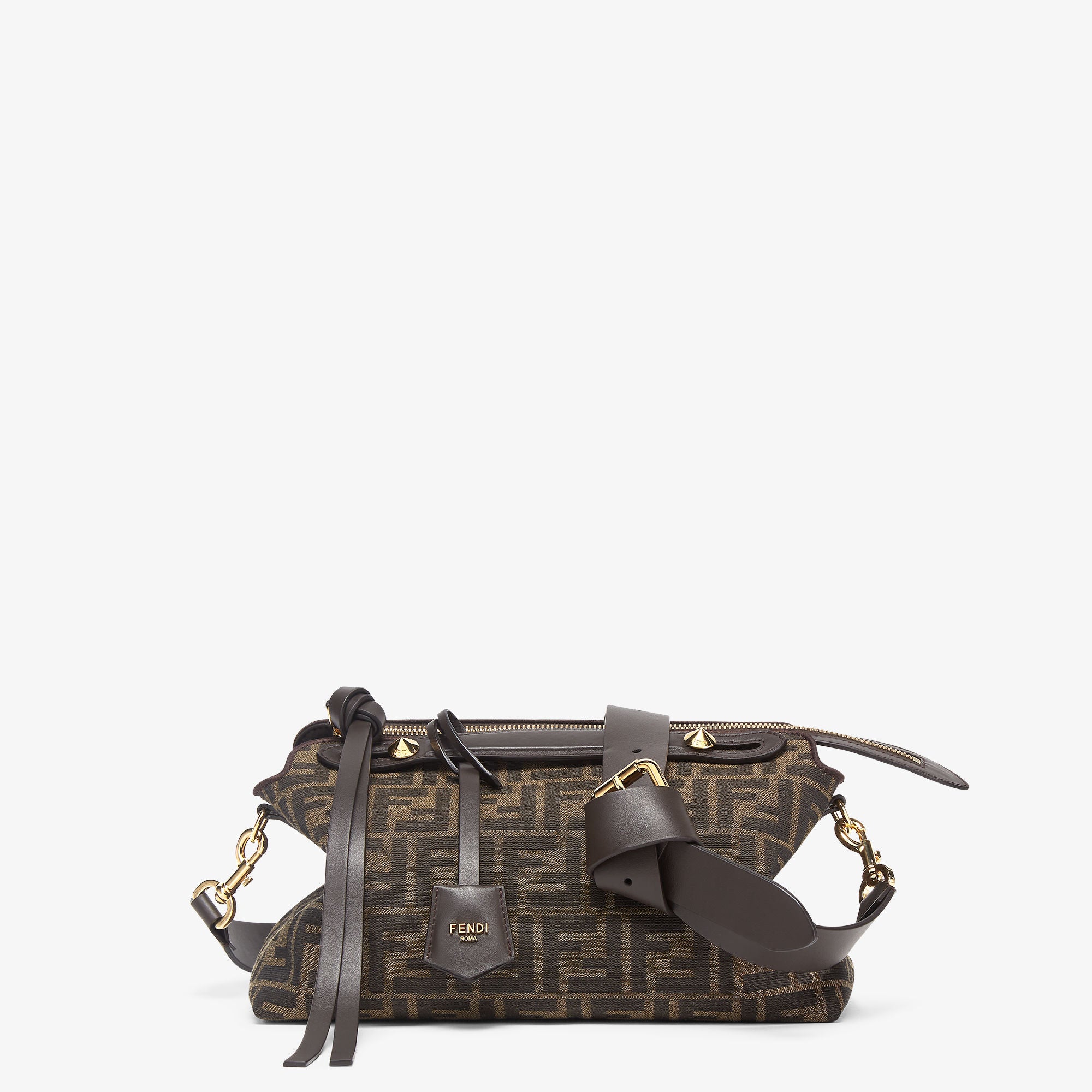 By The Way Soft Medium Brown FF jacquard fabric bag