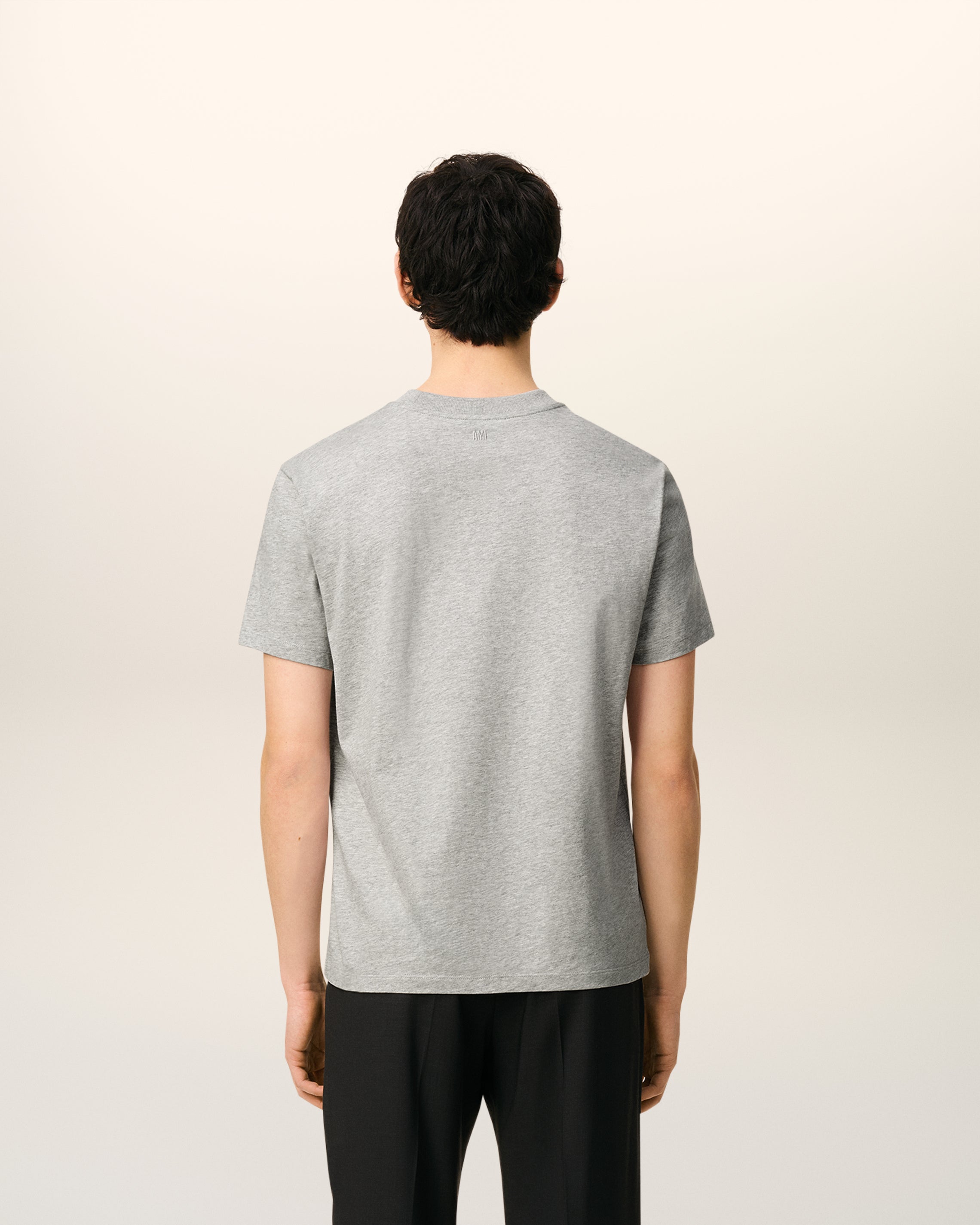 Grey Cotton Ami De Coeur T-shirt HEATHER ASH GREY