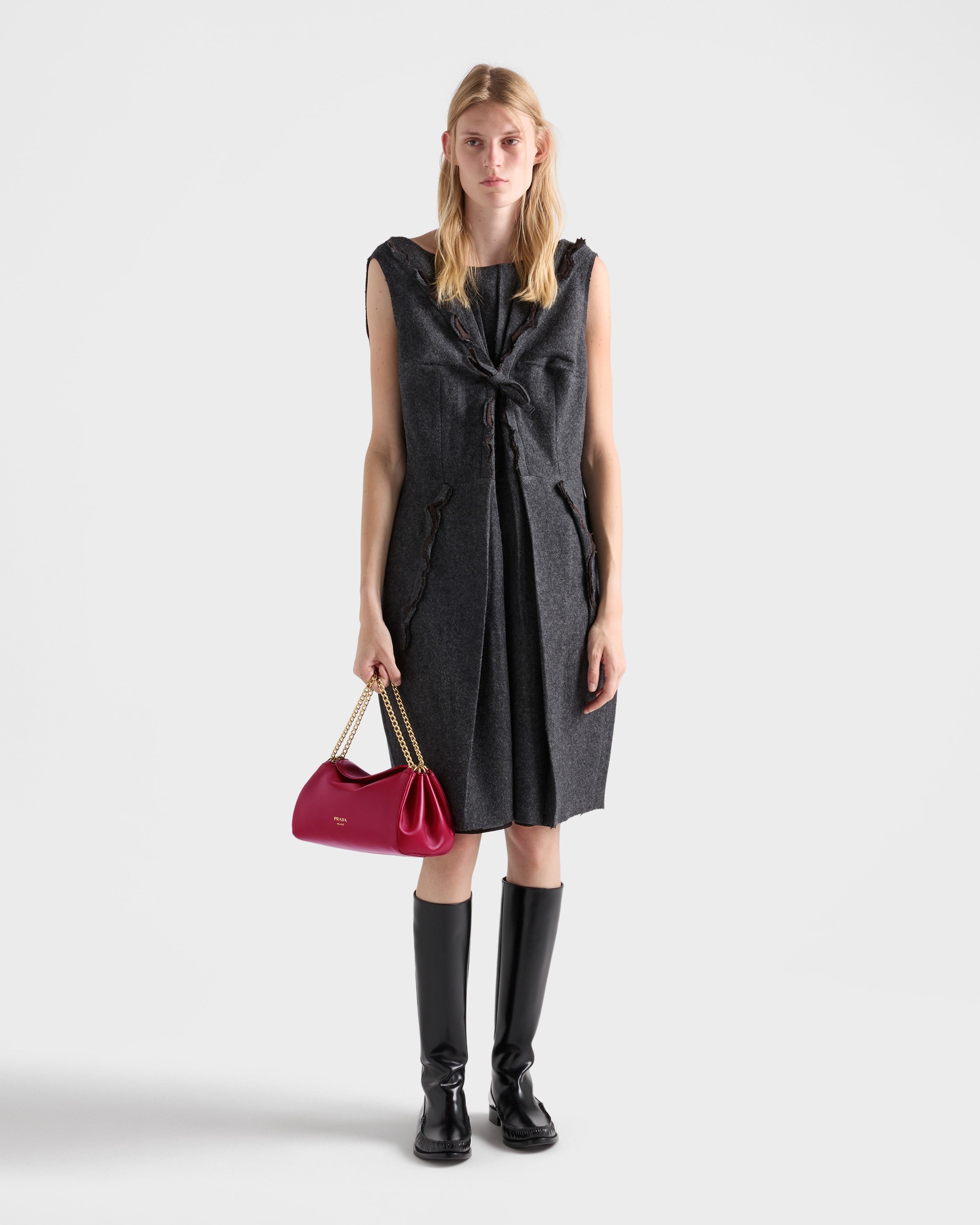 Small Prada Tumulte nappa leather bag Cherry