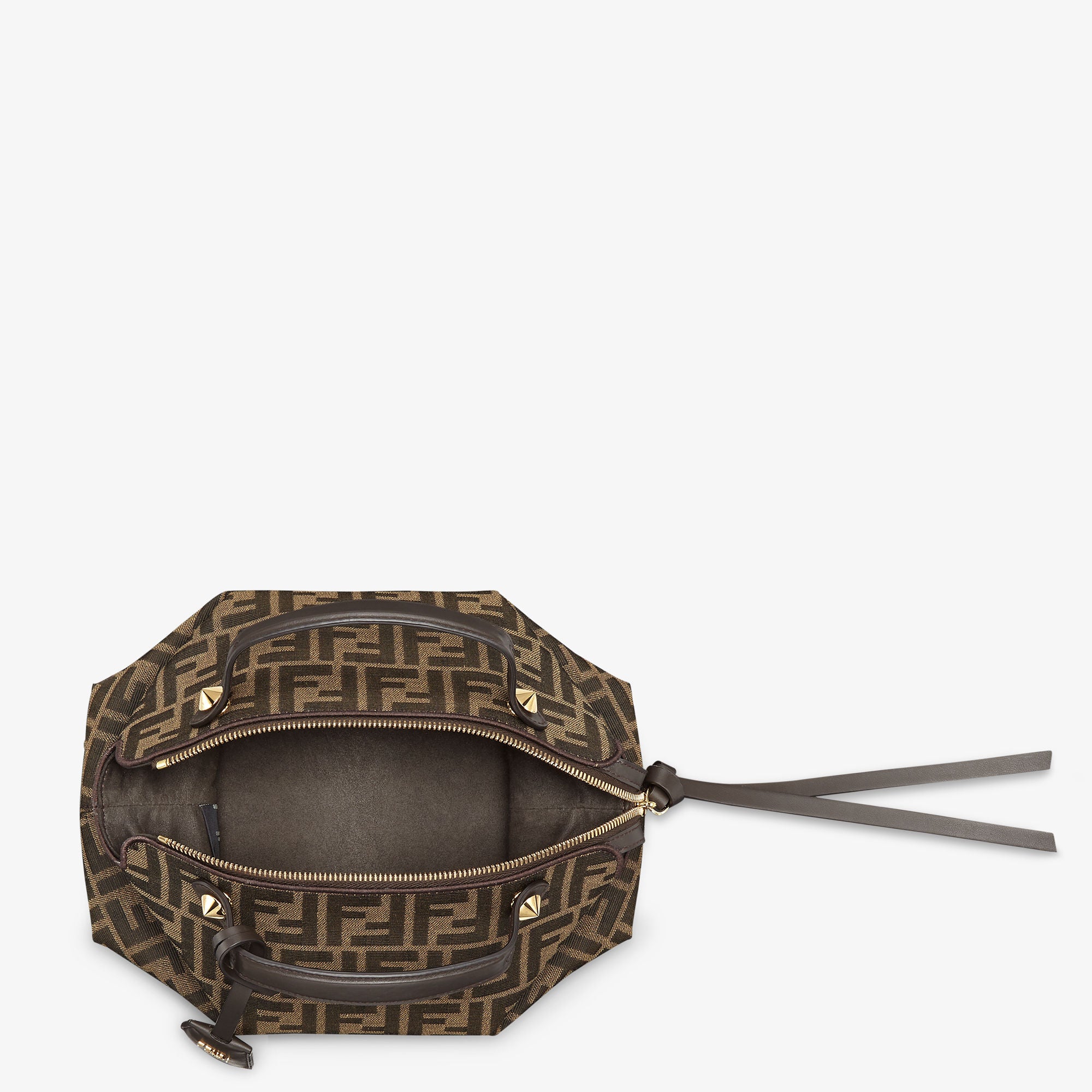 By The Way Soft Medium Brown FF jacquard fabric bag