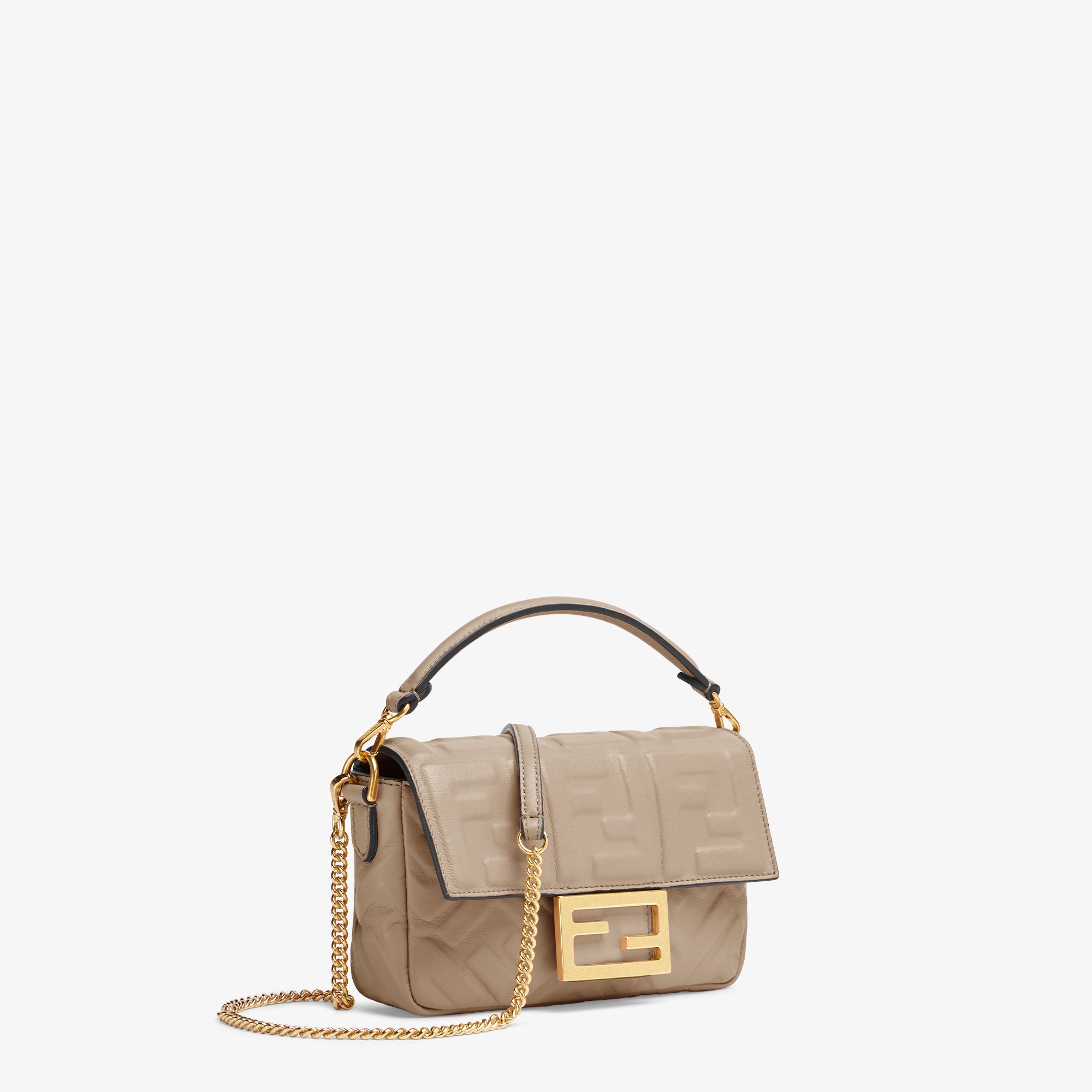 Baguette Mini Dove gray nappa leather bag