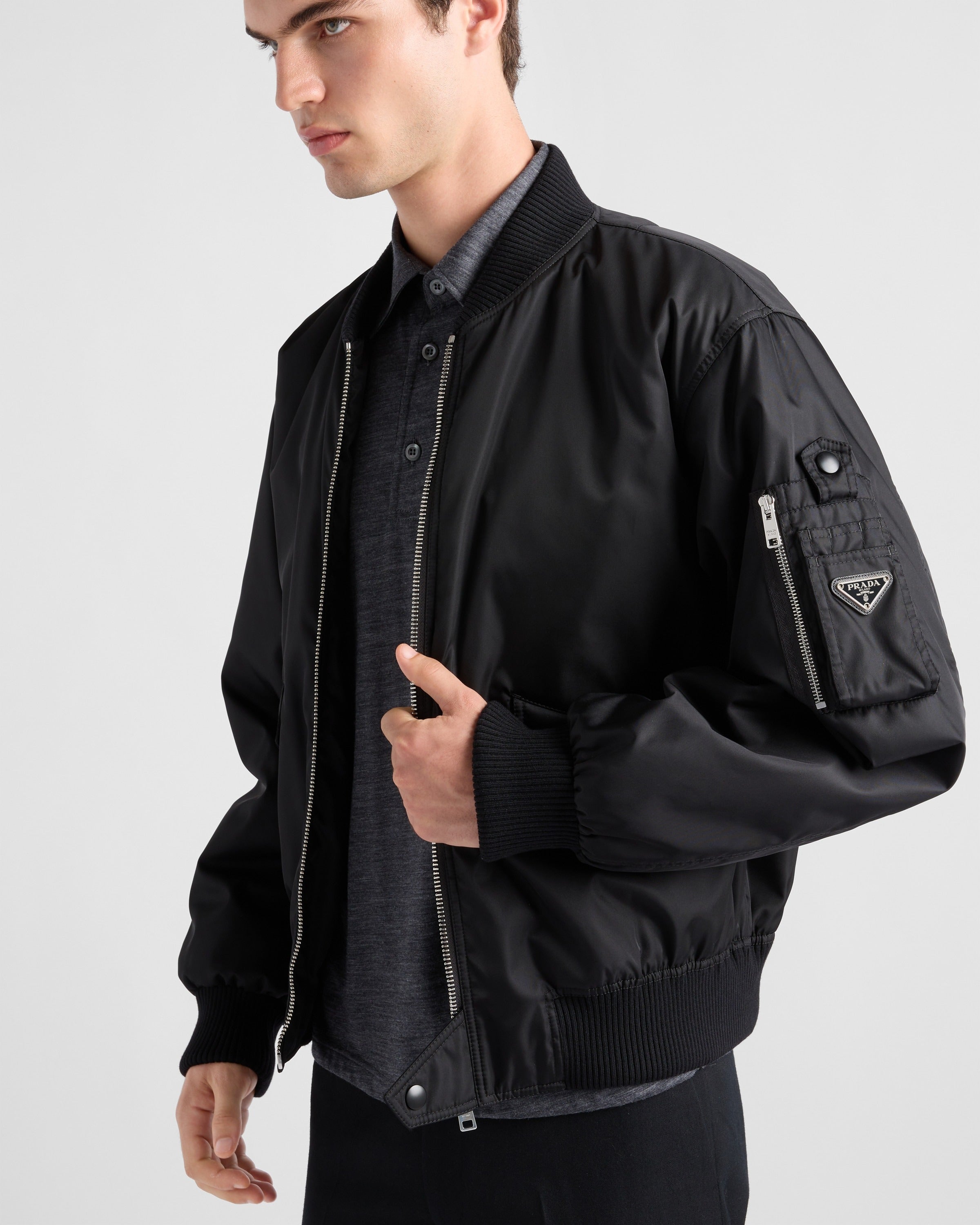 Re-Nylon bomber jacket Black