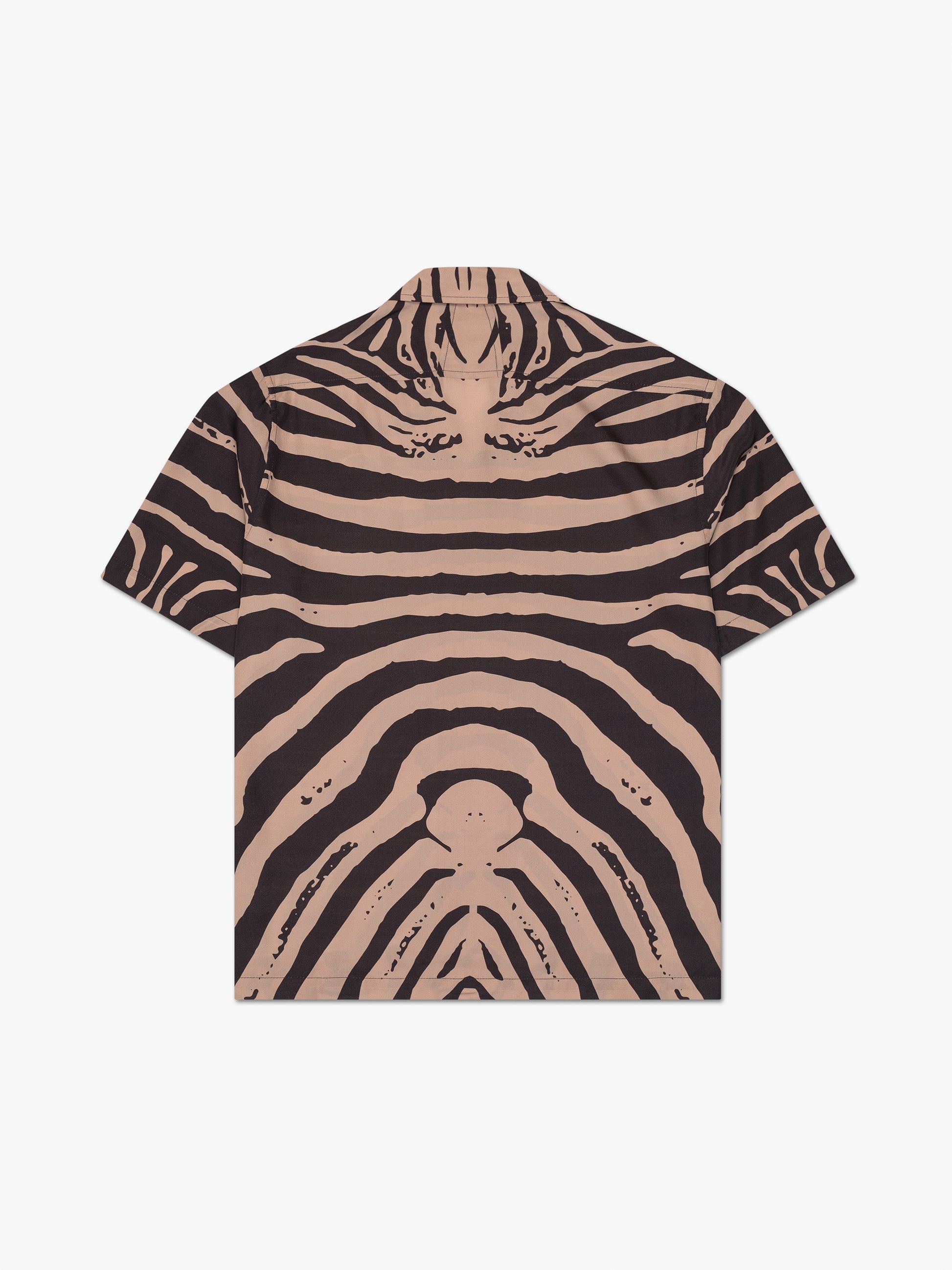 ZEBRA SILK BUTTON DOWN - BLACK/TAN