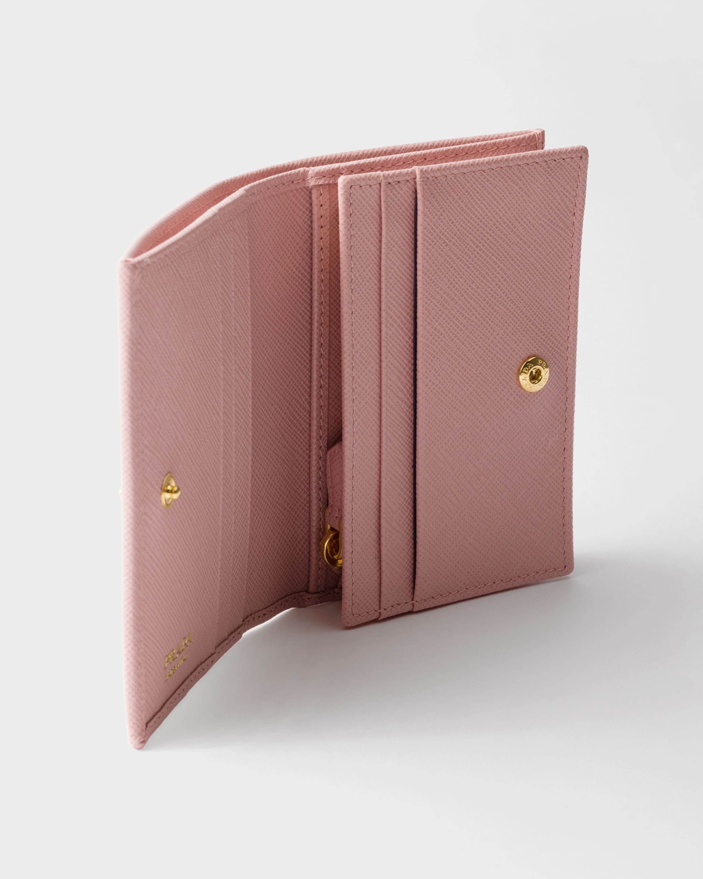 Small Saffiano Leather Wallet Peach