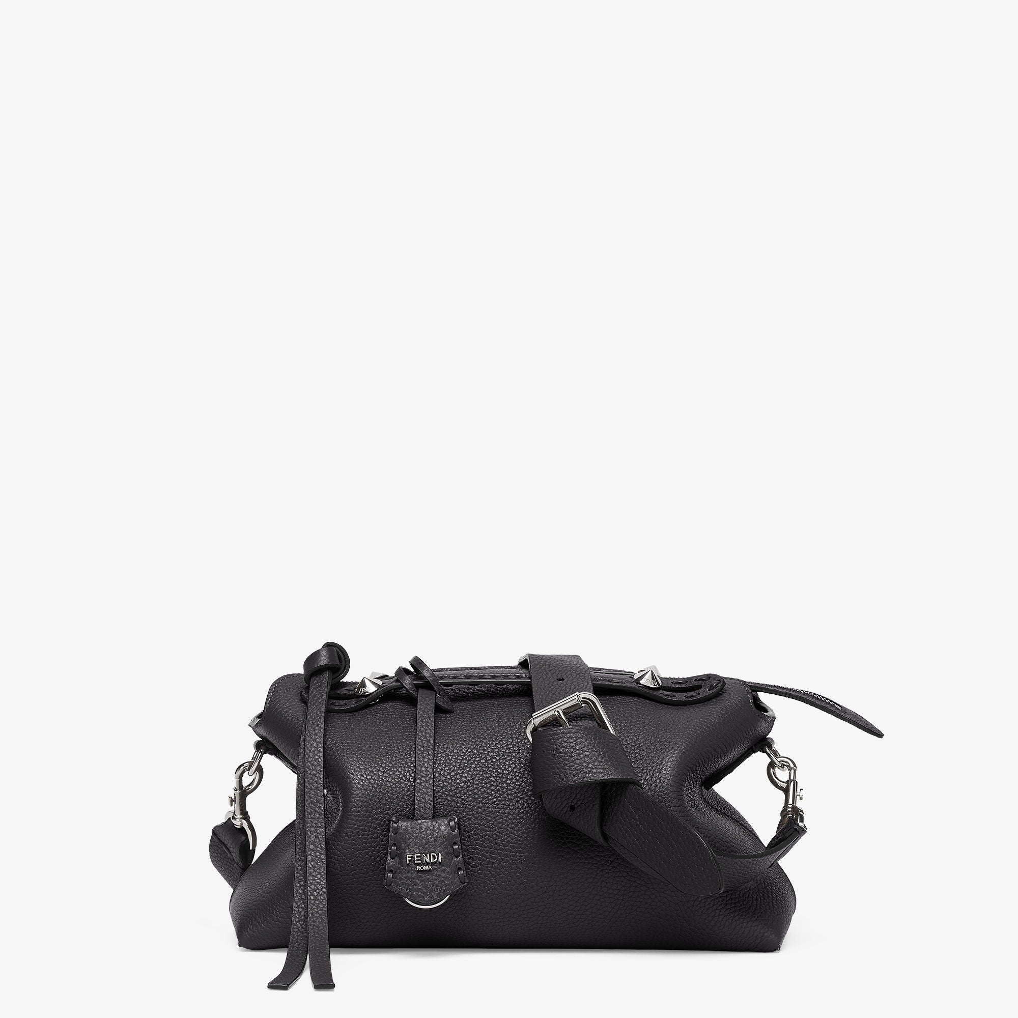 By The Way Selleria Medium Black Selleria bag with 192 hand-sewn topstitches