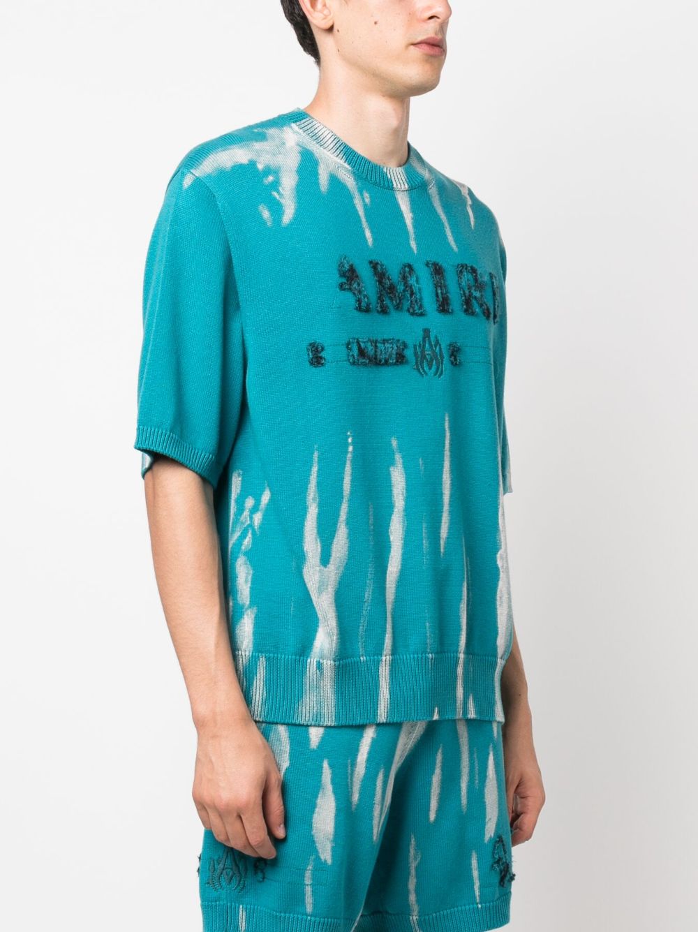 Logo-embroidered knitted T-shirt