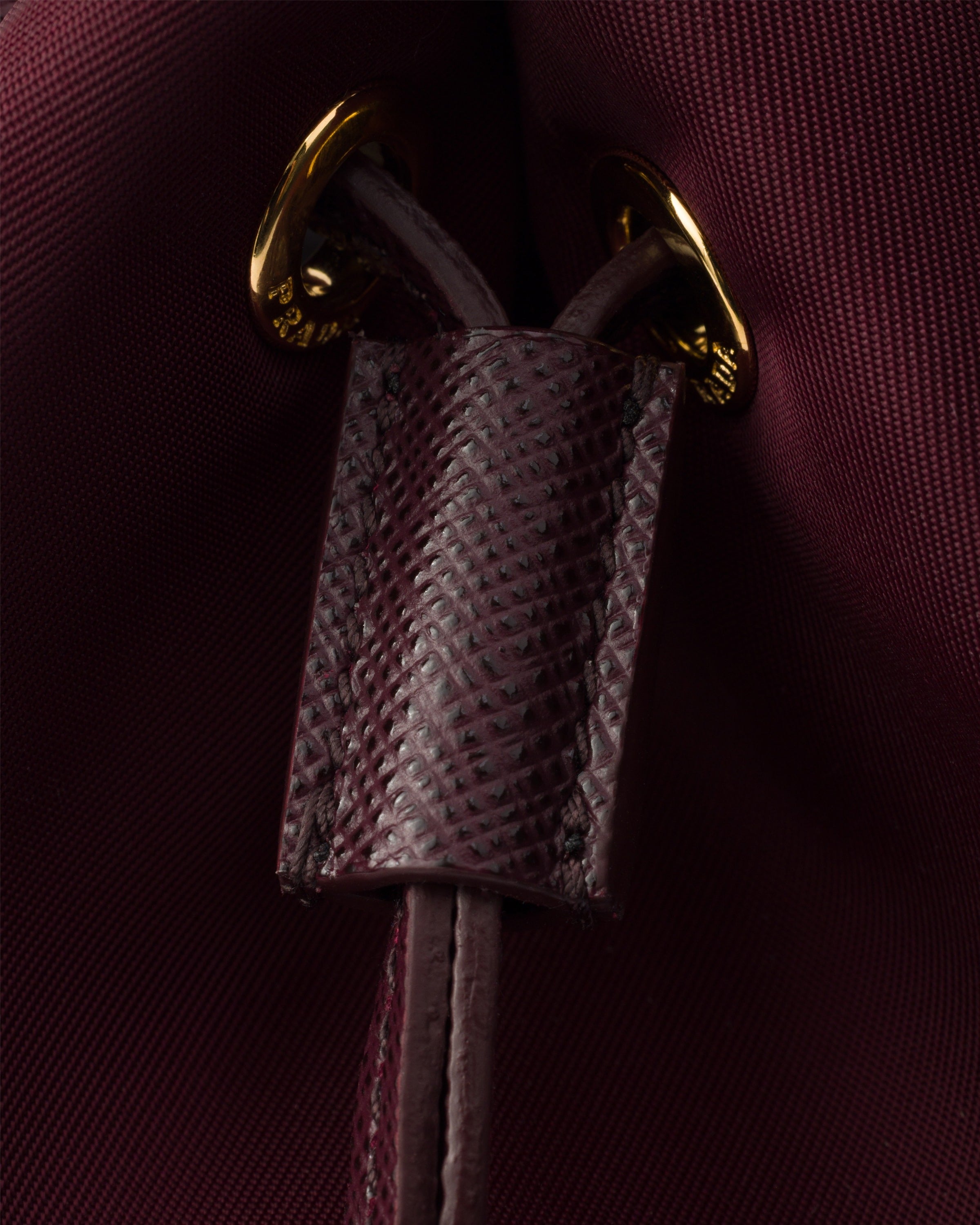 Prada Duet Re-Nylon bucket bag Burgundy
