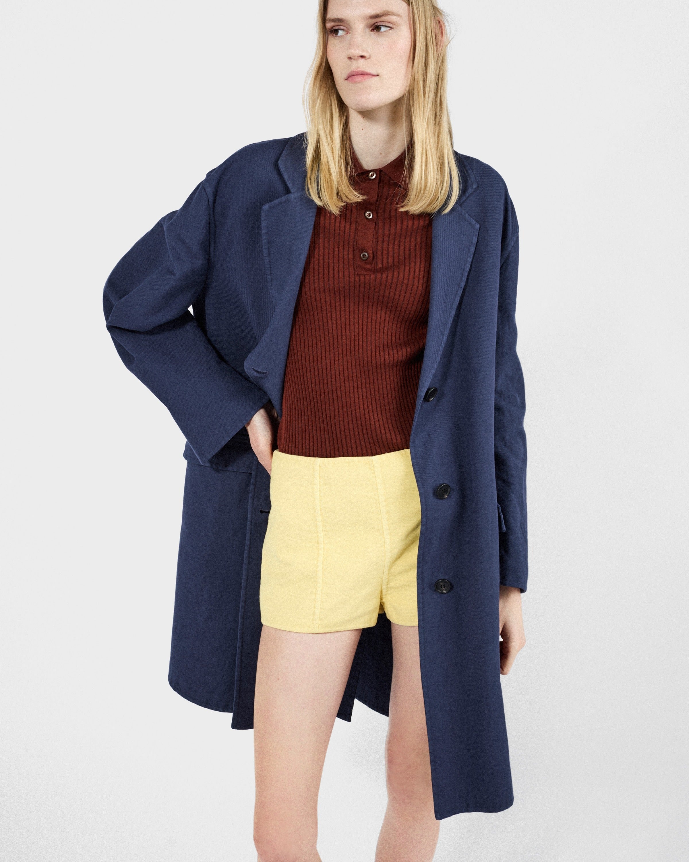 Cotton polo sweater Rust