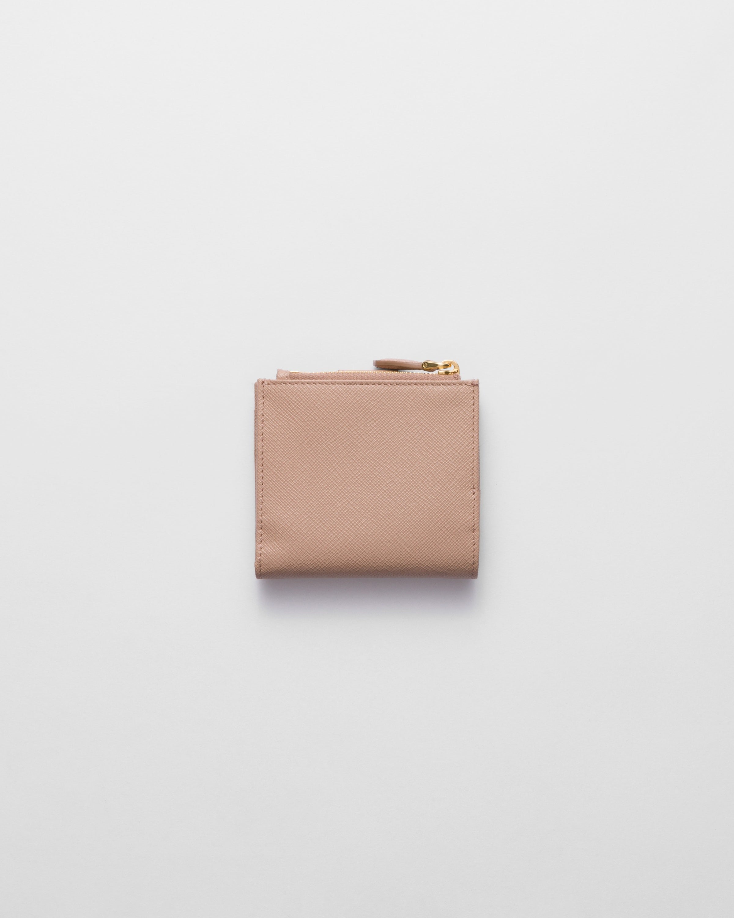 Small Saffiano and smooth leather wallet Powder Pink