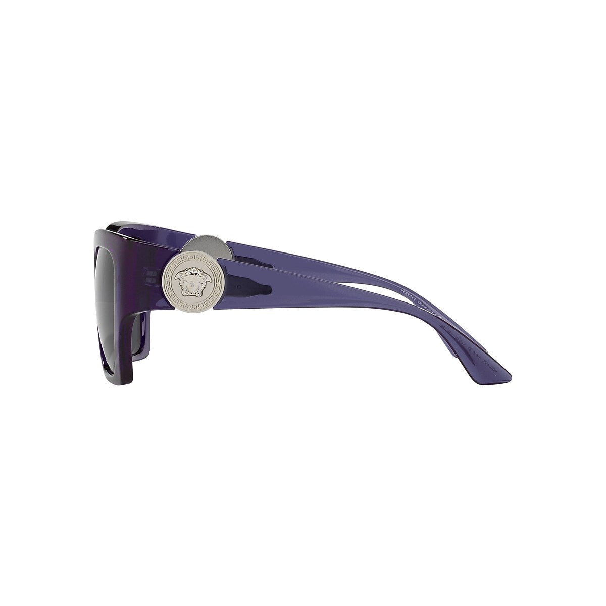 VERSACE VE4452 Transparent Purple - Women Luxury Sunglasses, Dark Grey Lens