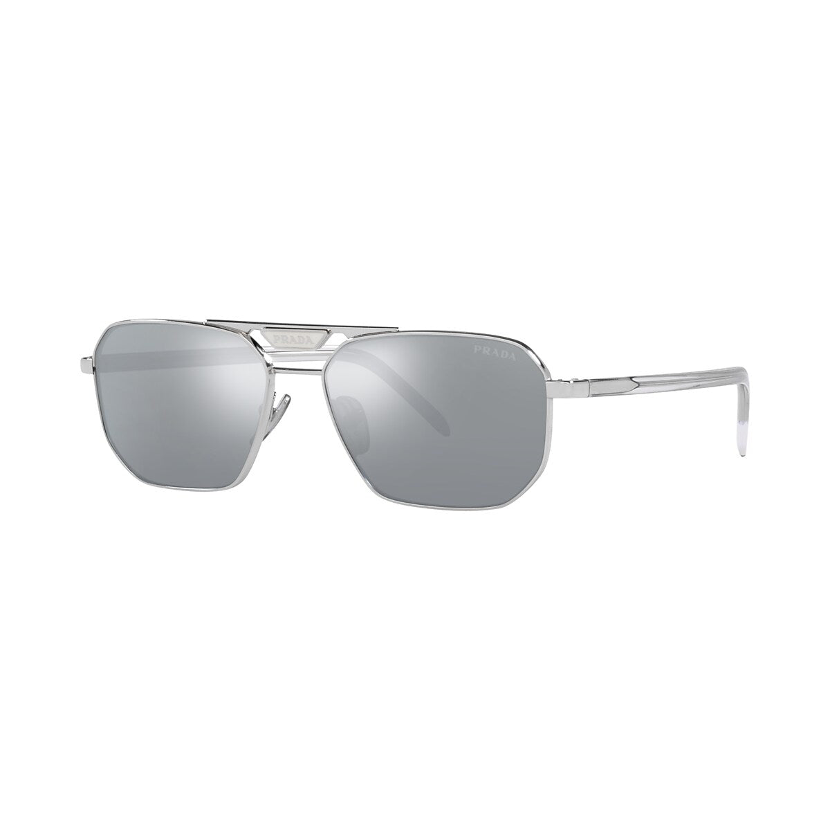 PRADA PR 58YS Silver - Men Luxury Sunglasses, Blue Mirror Silver 80 Lens