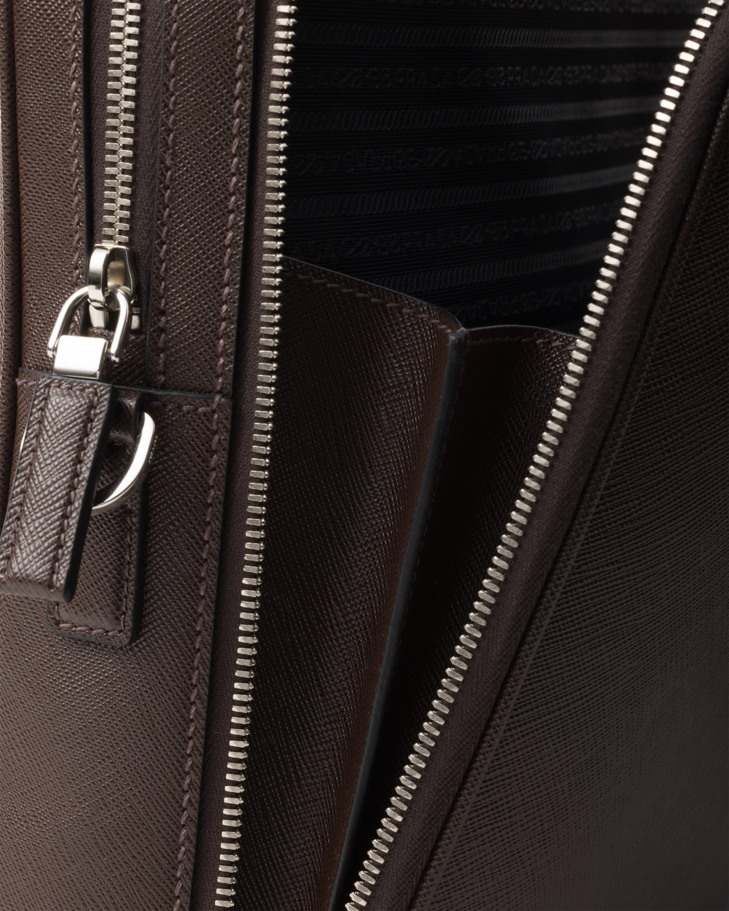 Saffiano leather briefcase Coffee