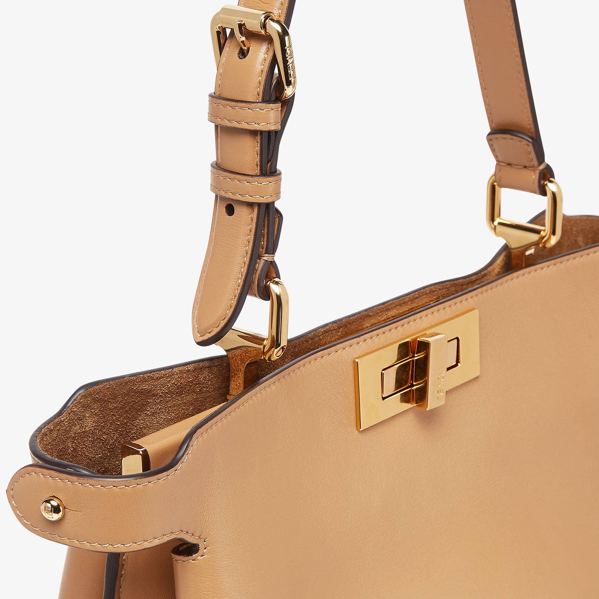 Peekaboo Soft Medium Cappuccino-colored leather bag