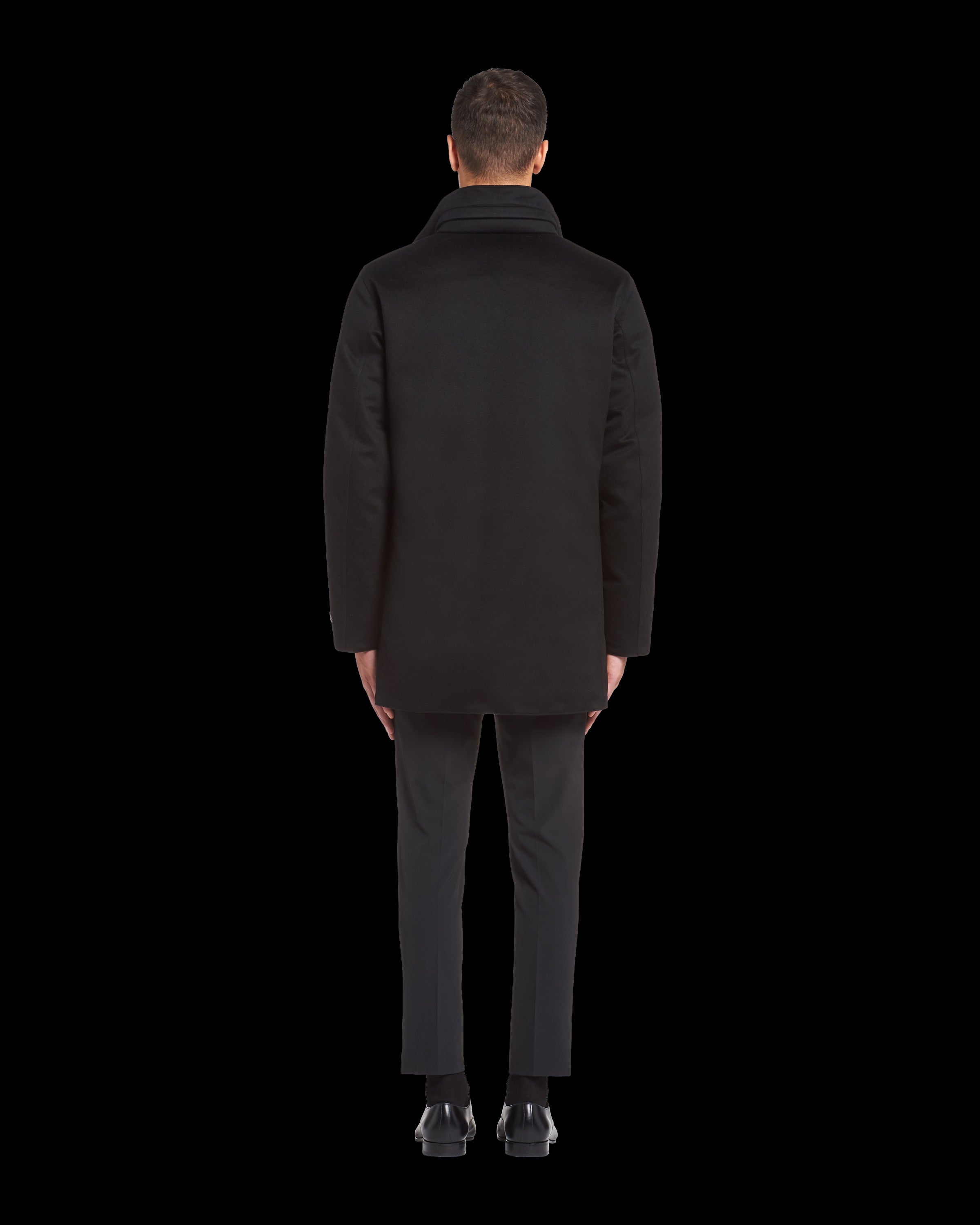 Long cashmere puffer jacket Black