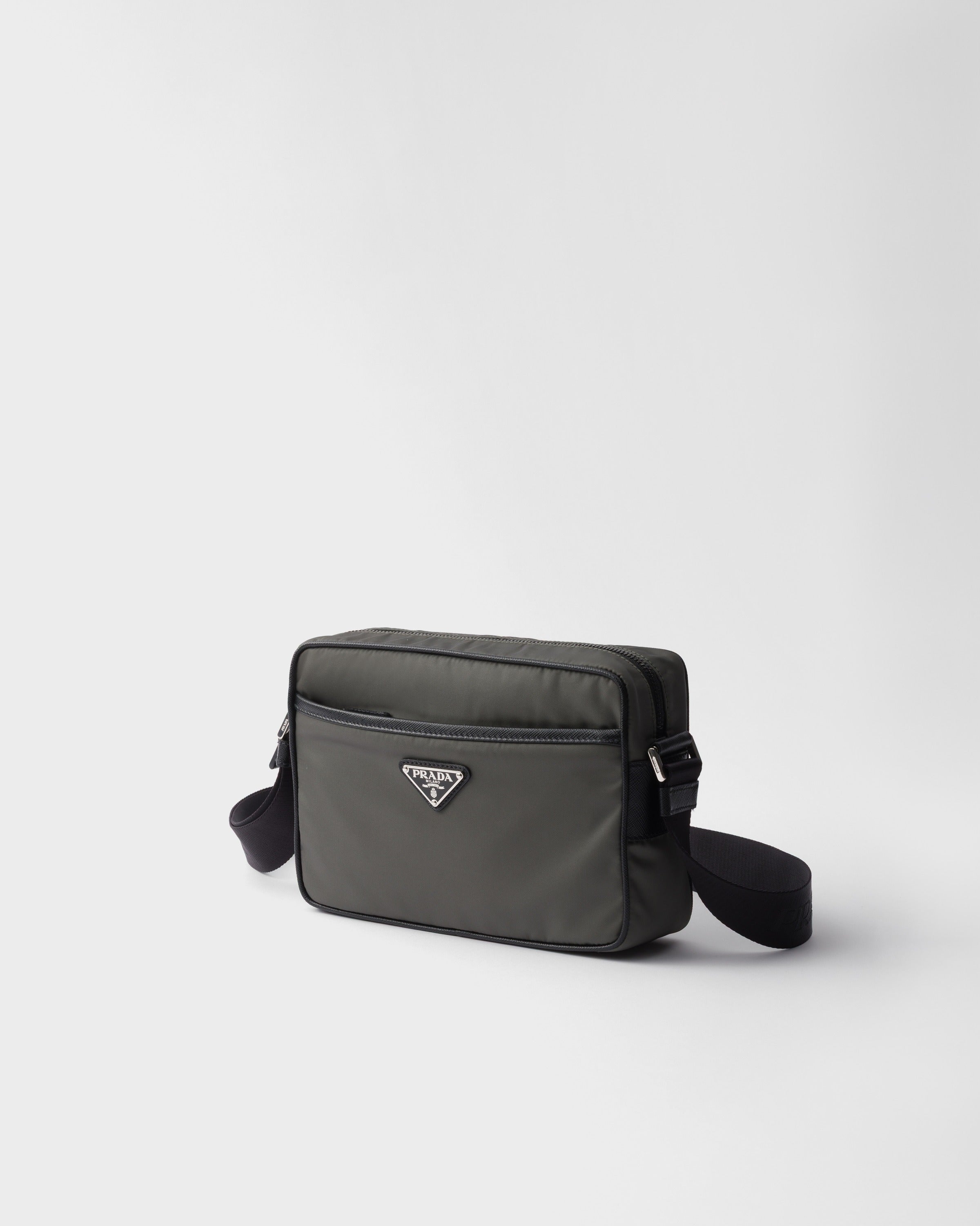 Re-Nylon and Saffiano shoulder bag Forest Green
