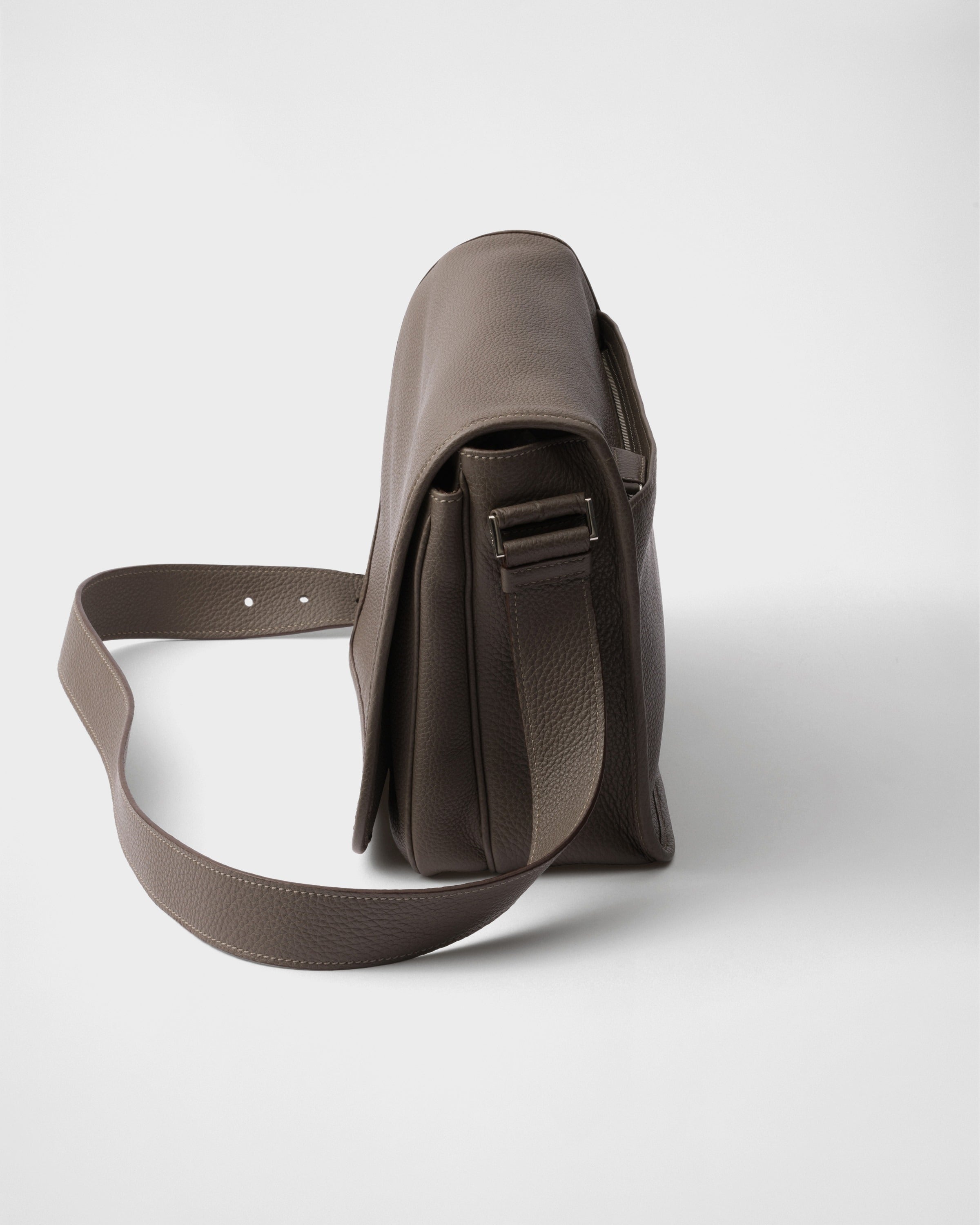 Leather shoulder bag Bamboo Gray