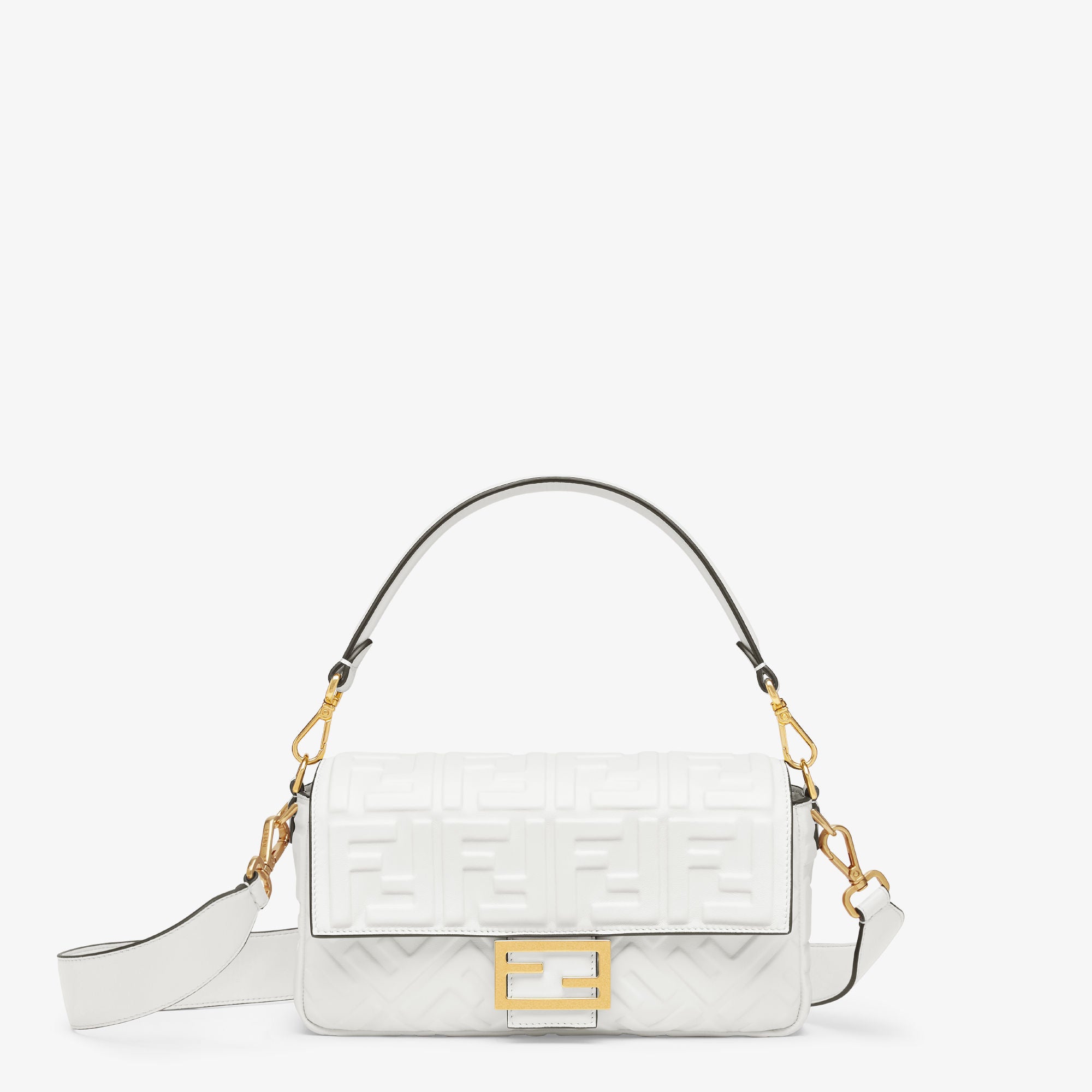 Baguette White leather bag