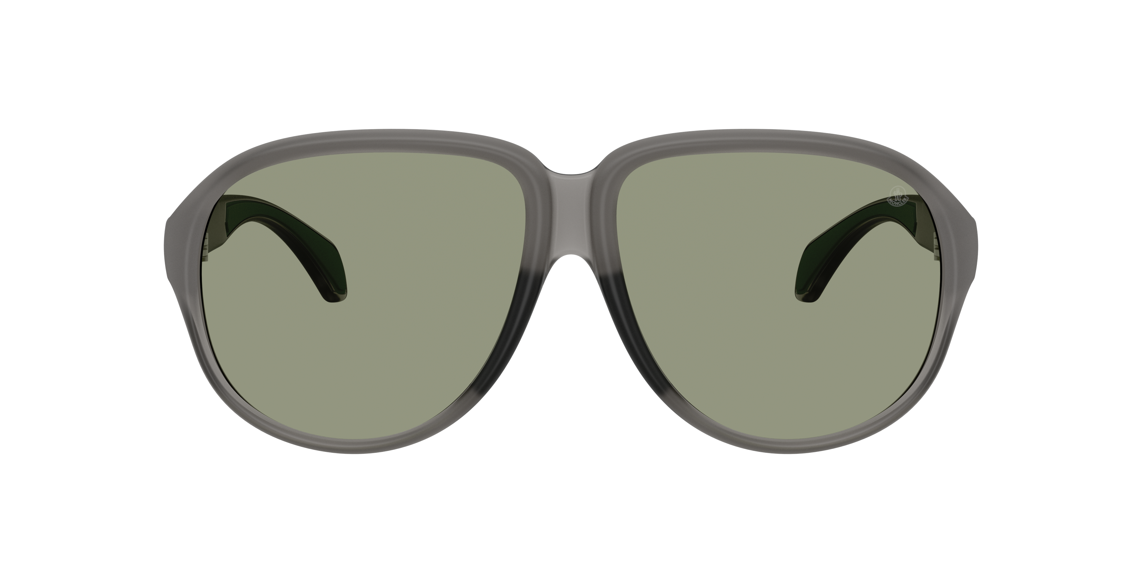 MONCLER ME8001 Halcyonne Matte Grey - Unisex Sunglasses, Green Lens