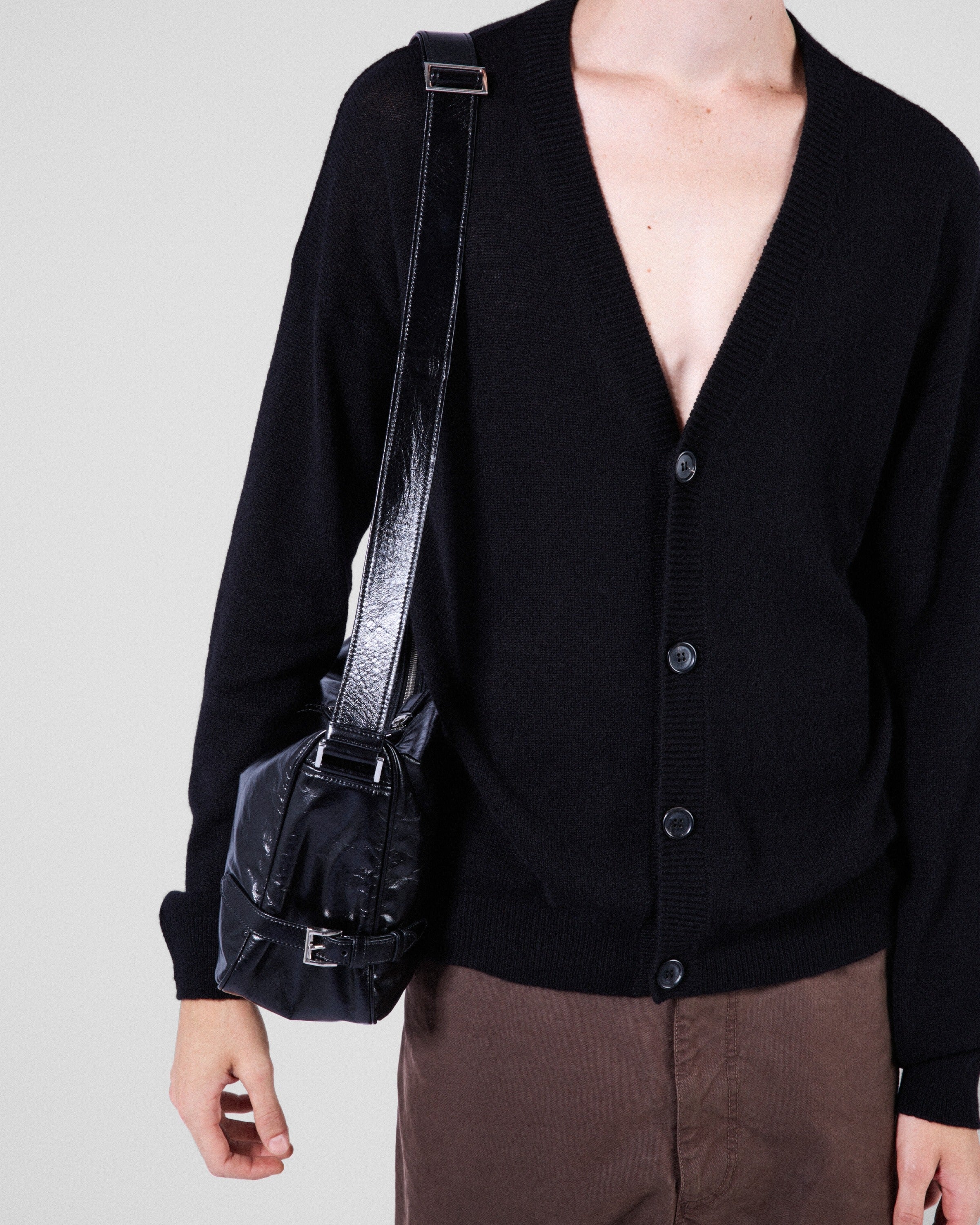 Leather shoulder bag Black