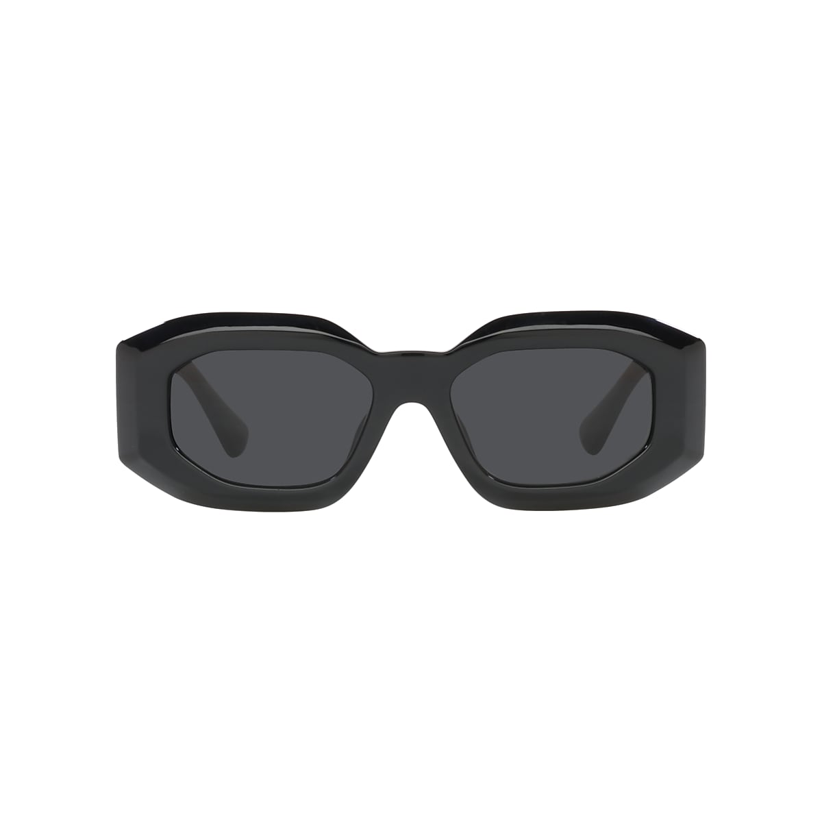 VERSACE VE4425U Black - Men Luxury Sunglasses, Light Grey Mirror Silver 80 Lens