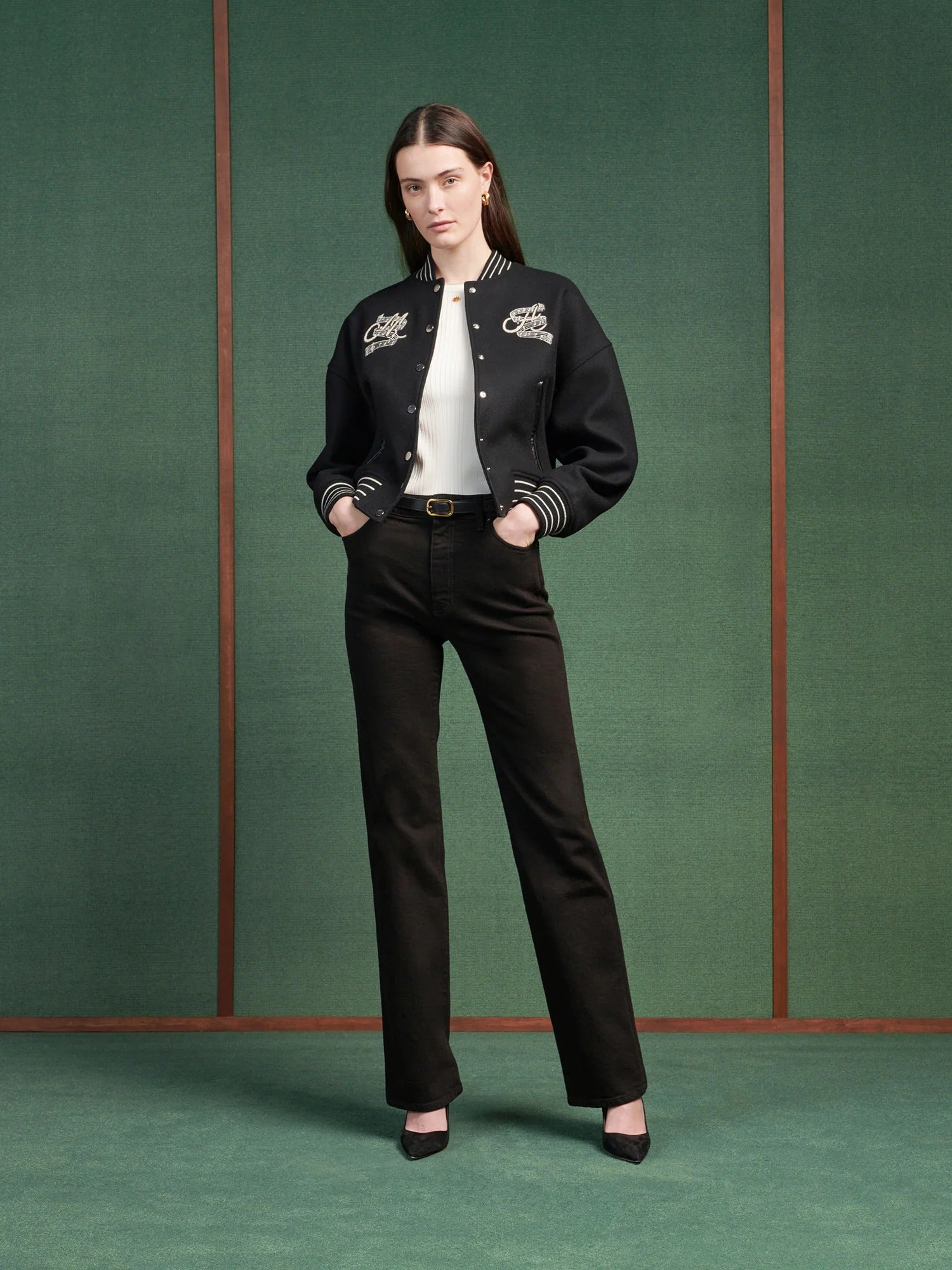 WOMEN'S MA QUAD PATCH SLIM JEAN BLACK OD