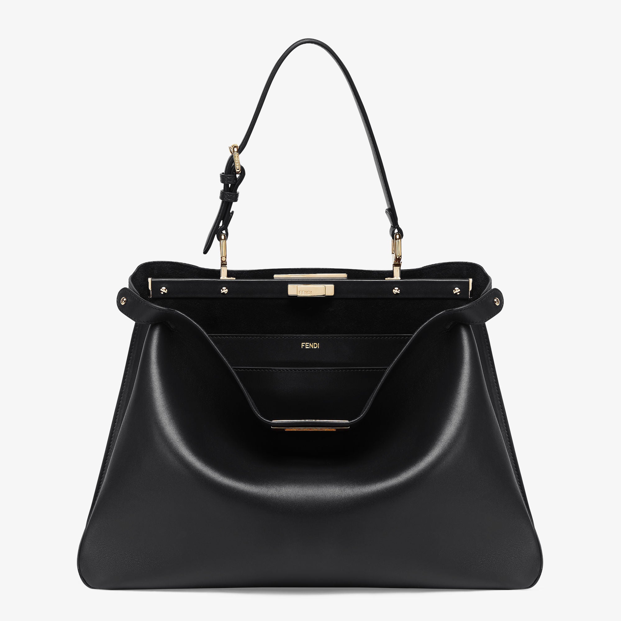 Peekaboo Soft Large Black leather bag