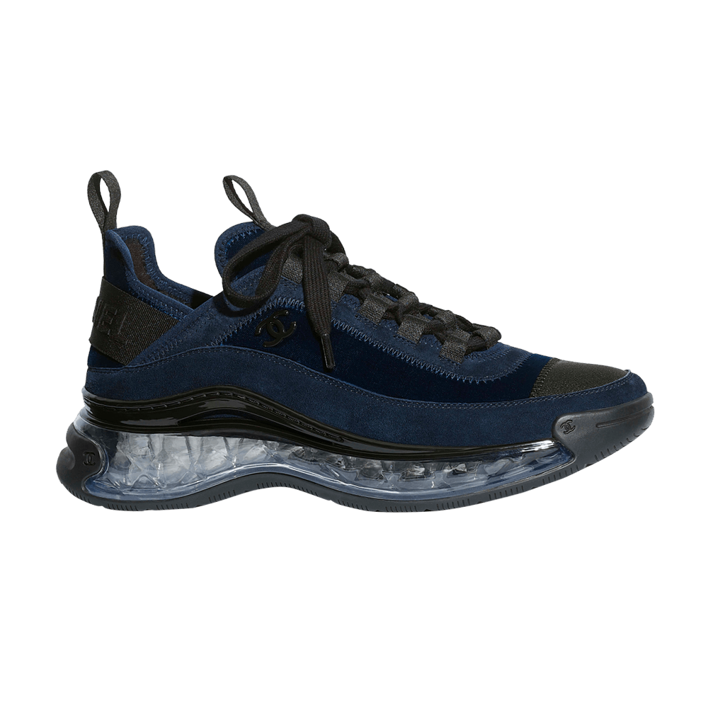 Chanel Wmns Velvet Calfskin Grosgrain Sneaker 'Navy Blue'
