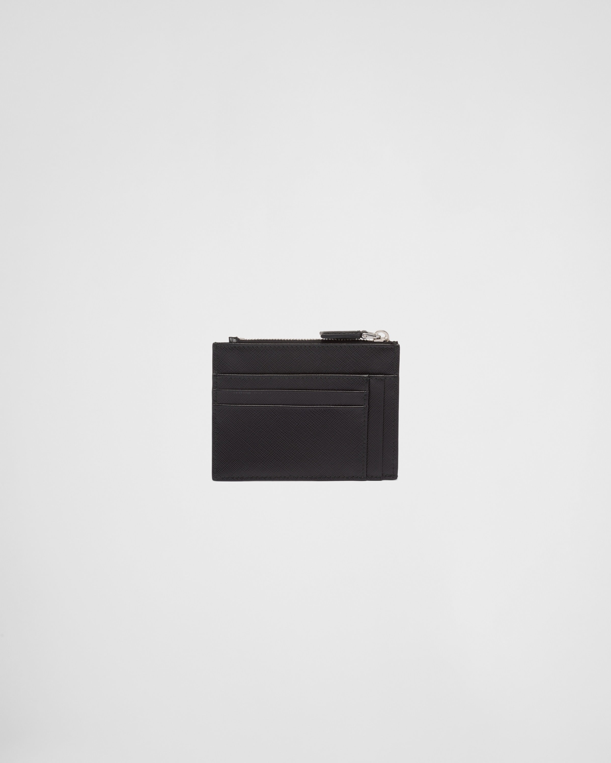 Saffiano leather card holder Black