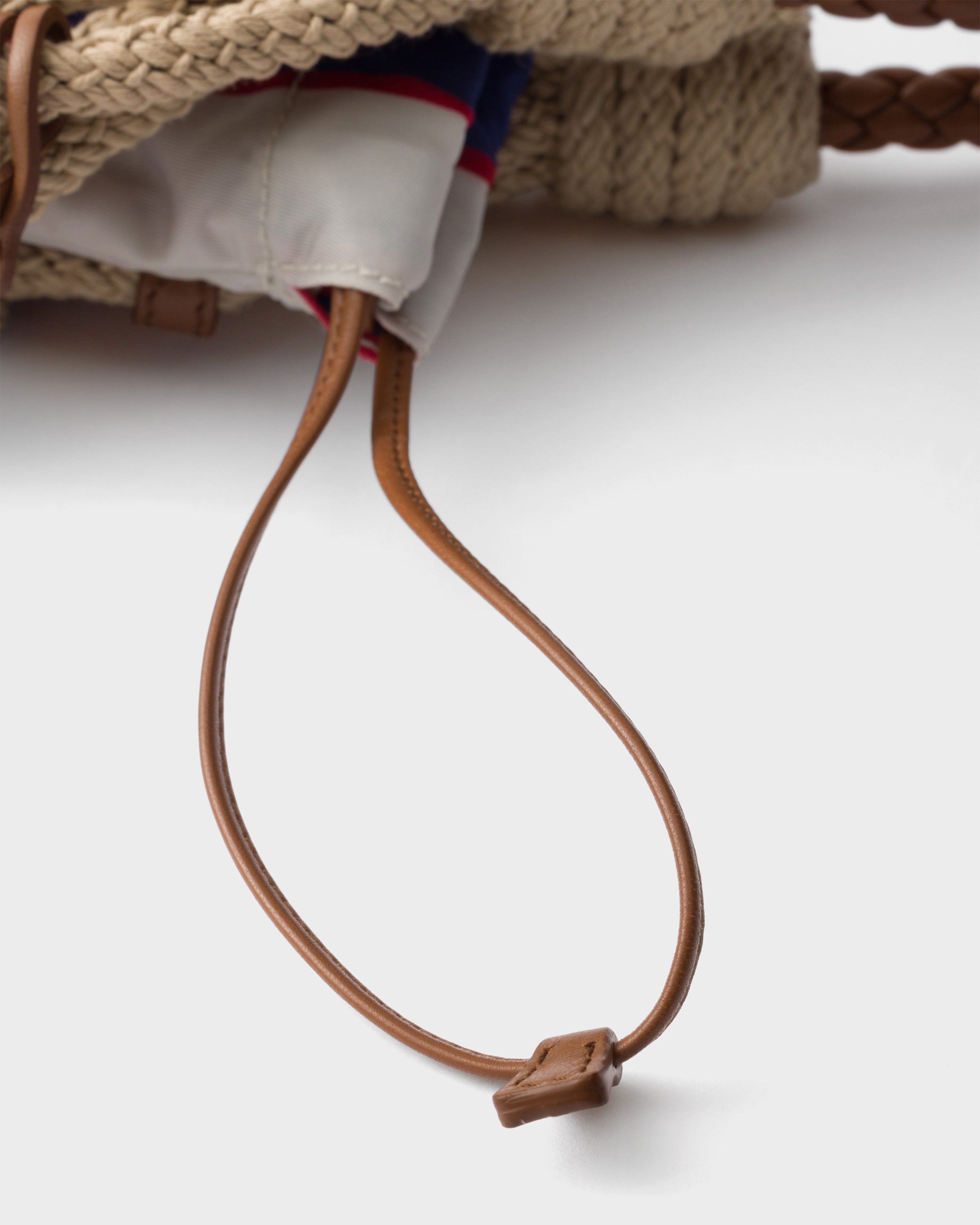 Prada Noué medium cotton macramé bag Cord/Royal Blue